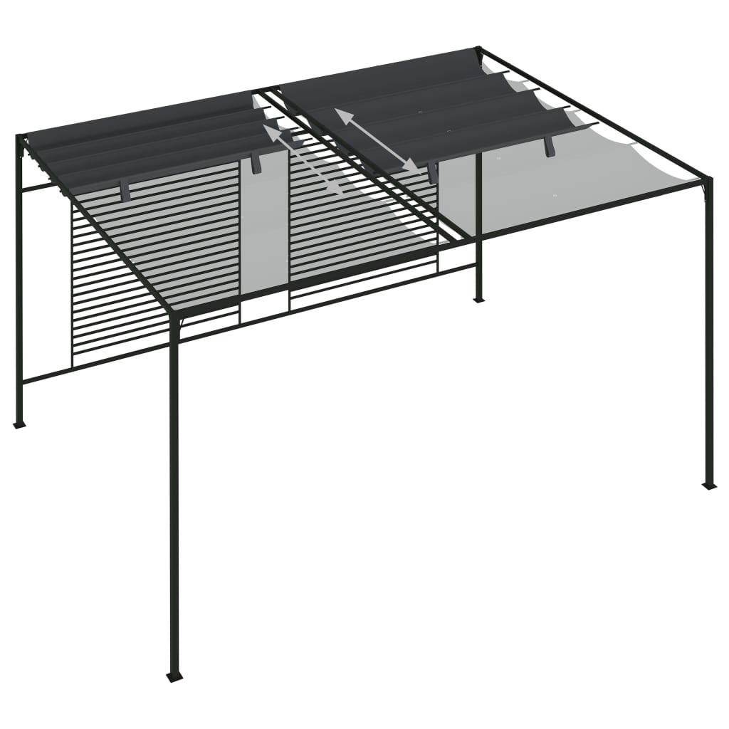Pavilion cu acoperiș retractabil, antracit, 4x3x2,3 m, 180 g/m² GartenMobel Dekor