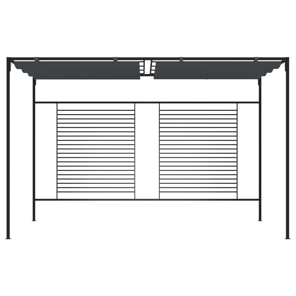 Pavilion cu acoperiș retractabil, antracit, 4x3x2,3 m, 180 g/m² GartenMobel Dekor