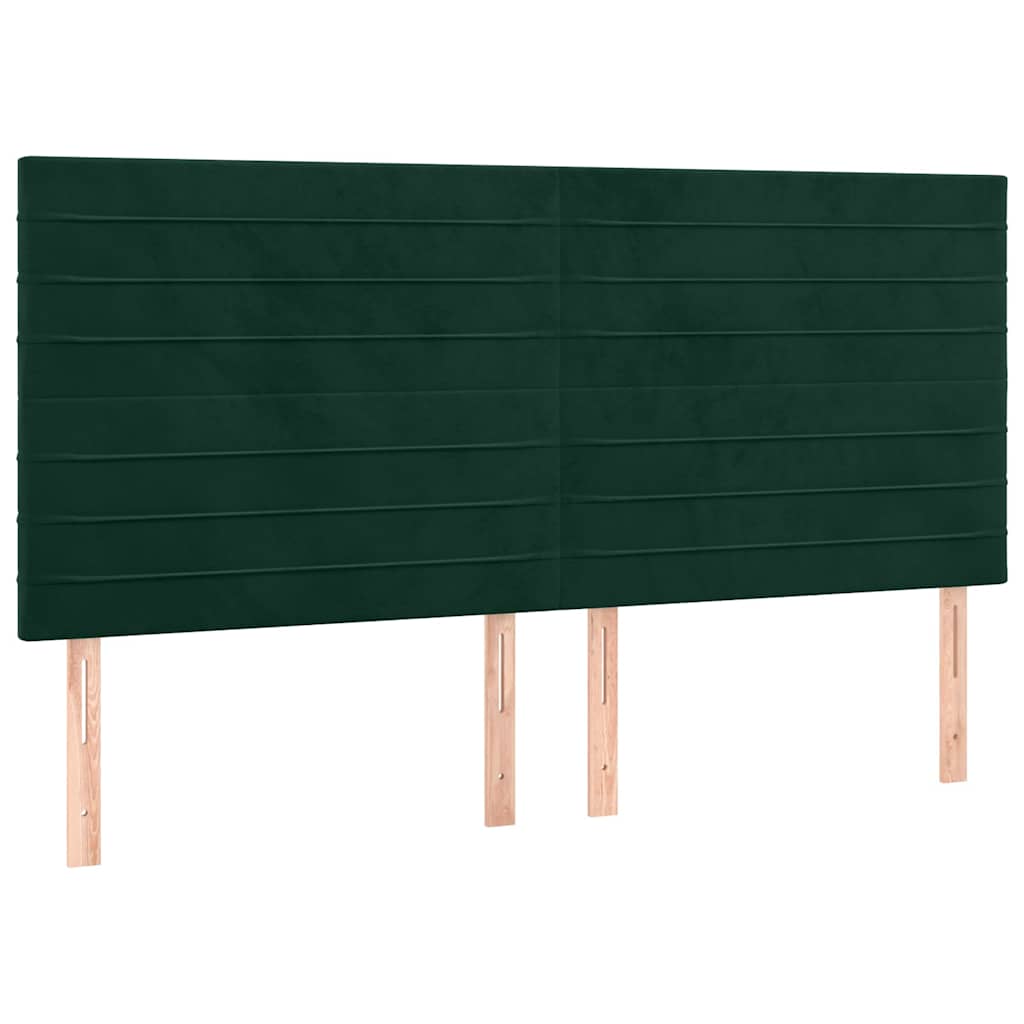 Pat box spring cu saltea, verde închis, 160x200 cm, catifea GartenMobel Dekor