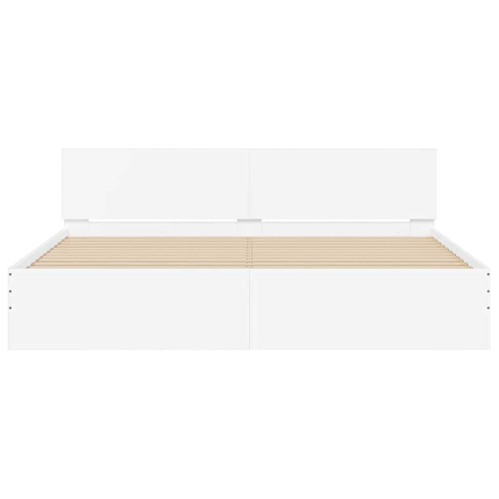 Cadru de pat cu tăblie, alb, 180x200 cm GartenMobel Dekor