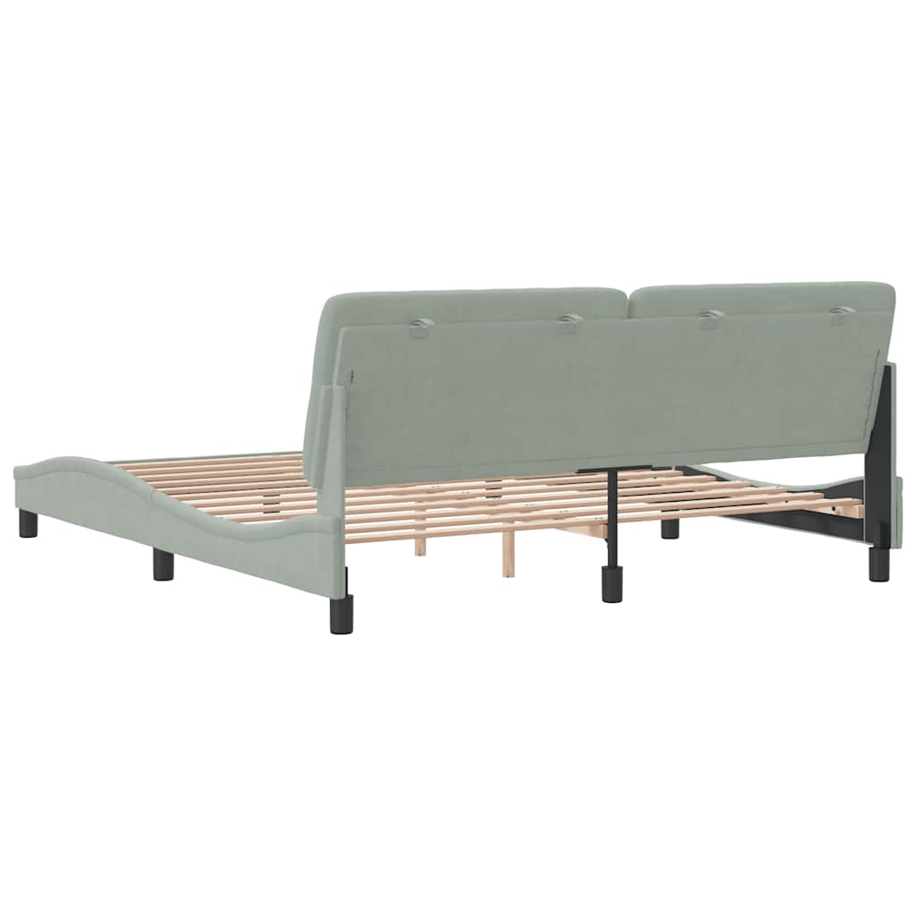 Cadru de pat fără saltea, gri deschis, 180x200 cm, catifea GartenMobel Dekor