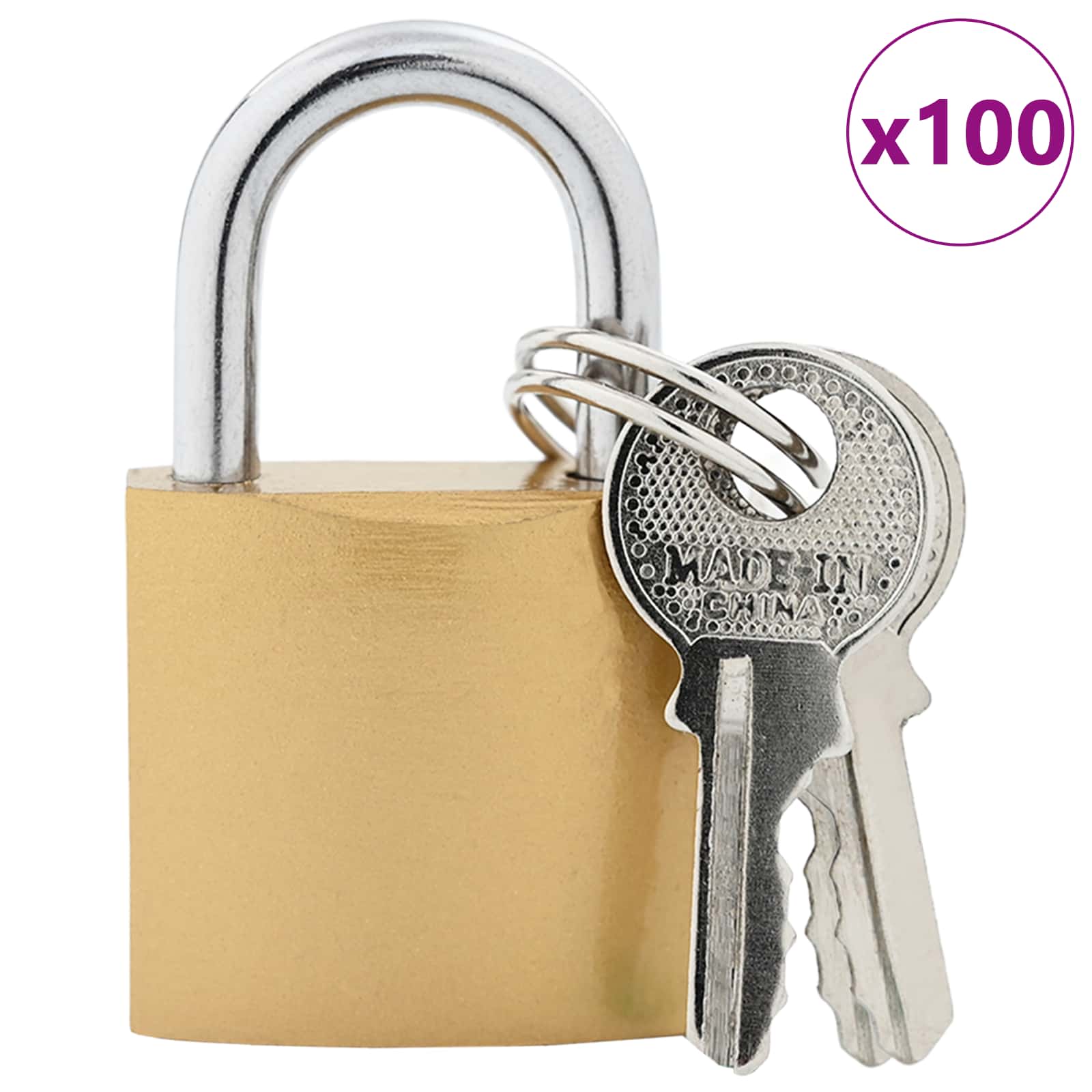 U Lock cu Chei 100 pcs Alamă Fier GartenMobel Dekor