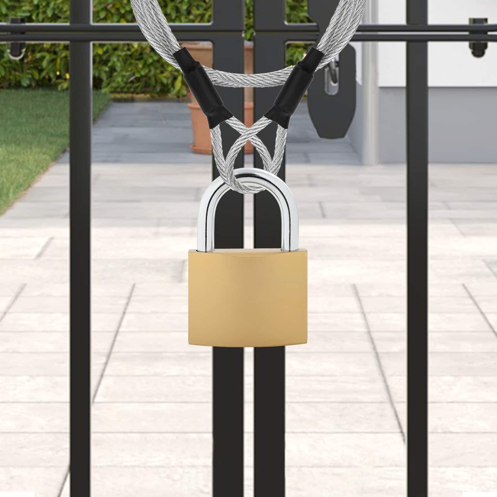 U Lock cu Chei 12 pcs Alamă Fier GartenMobel Dekor