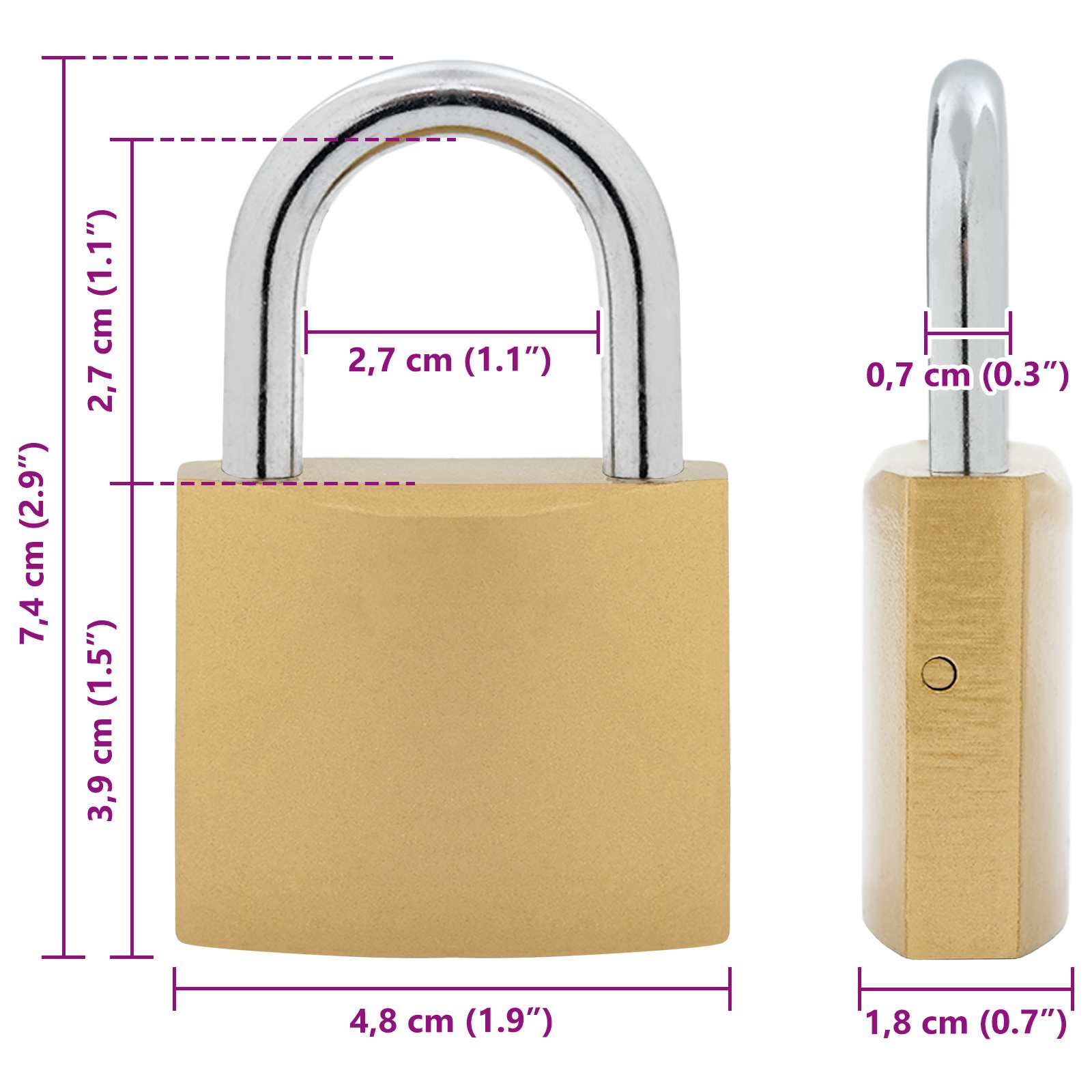 U Lock cu Chei 2 pcs Alamă Fier GartenMobel Dekor