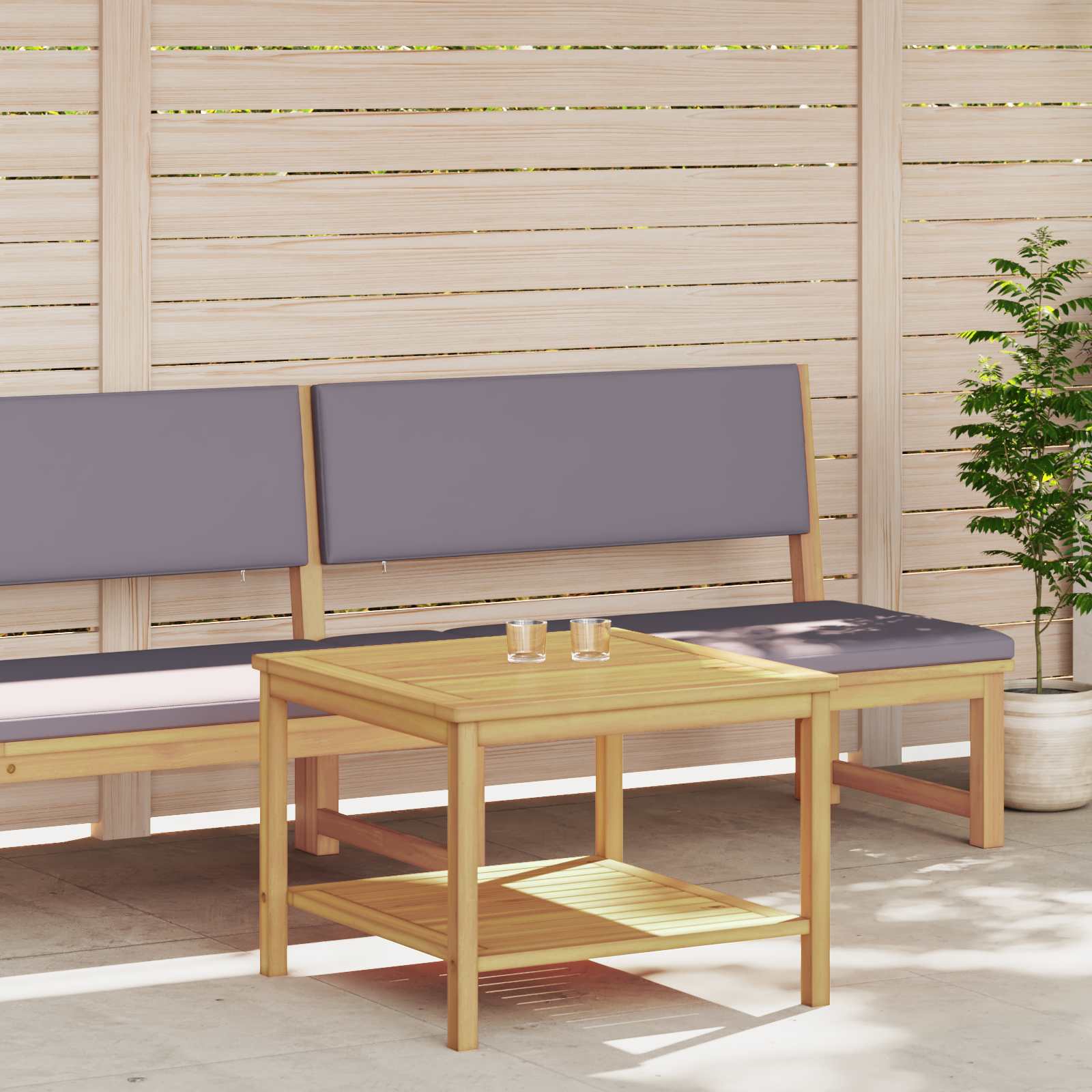 Masă laterală Ulei Natural 60 x 60 x 45 cm Lemn Solid de Acacia GartenMobel Dekor