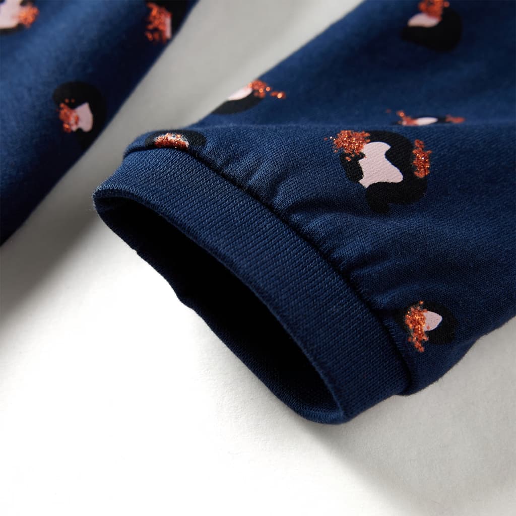 Rochie pentru copii cu mâneci lungi, bleumarin, 140 GartenMobel Dekor