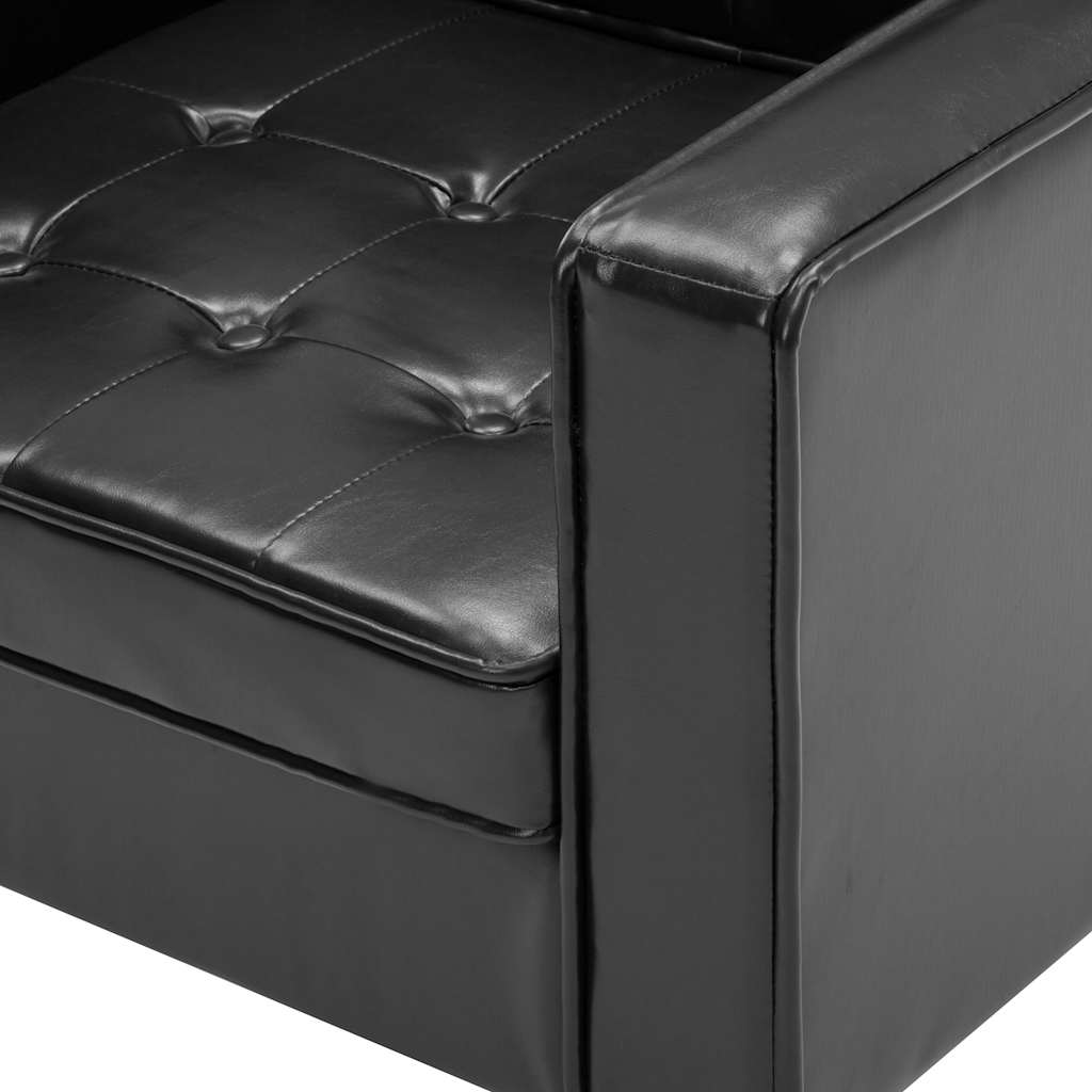 Fotoliu negru 75x70x75 cm piele ecologică GartenMobel Dekor