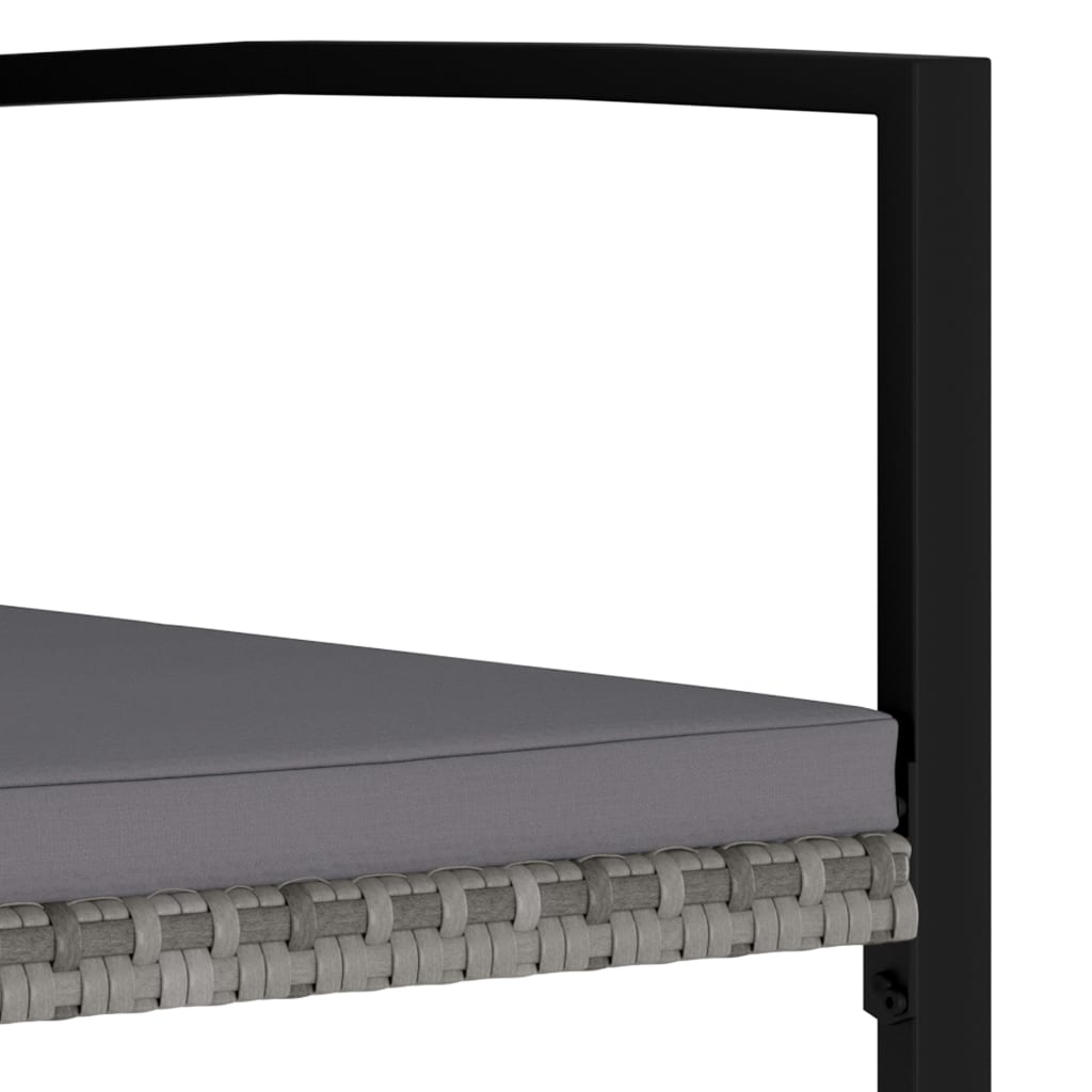 Set de masă pentru grădină, 3 piese, gri, poliratan GartenMobel Dekor