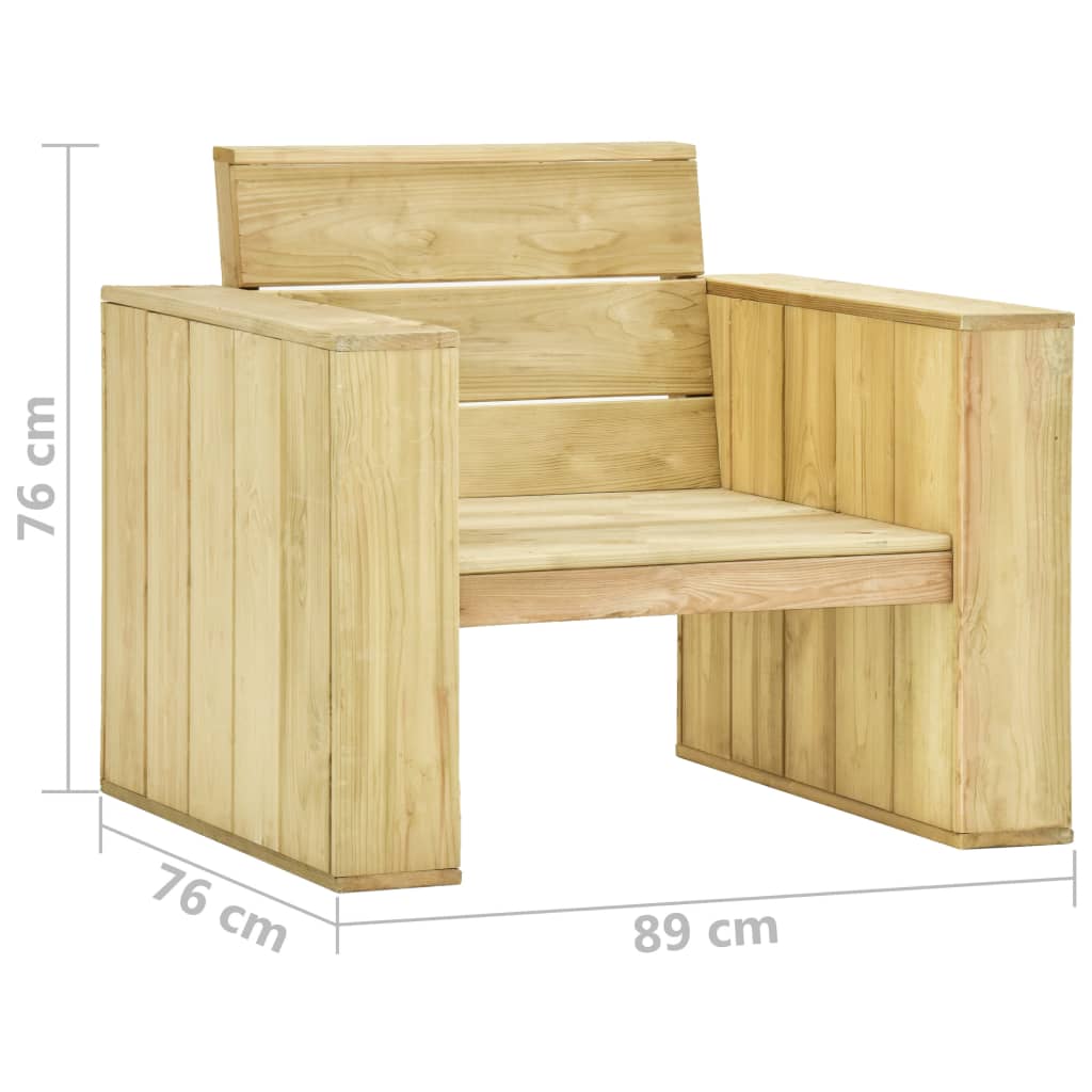 Set mobilier de grădină cu perne, 4 piese, lemn de pin tratat GartenMobel Dekor
