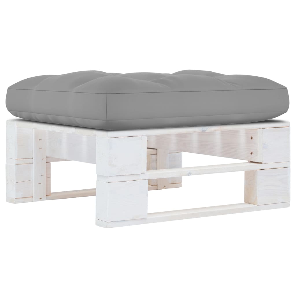 Otoman din paleți de grădină, alb, lemn de pin tratat GartenMobel Dekor