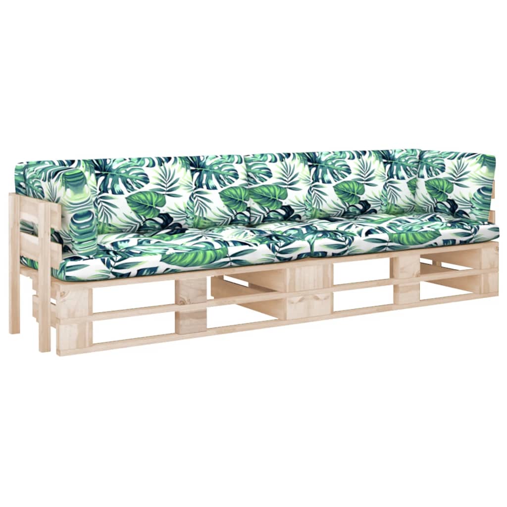 Canapea din paleți cu 2 locuri, cu perne, lemn pin tratat GartenMobel Dekor