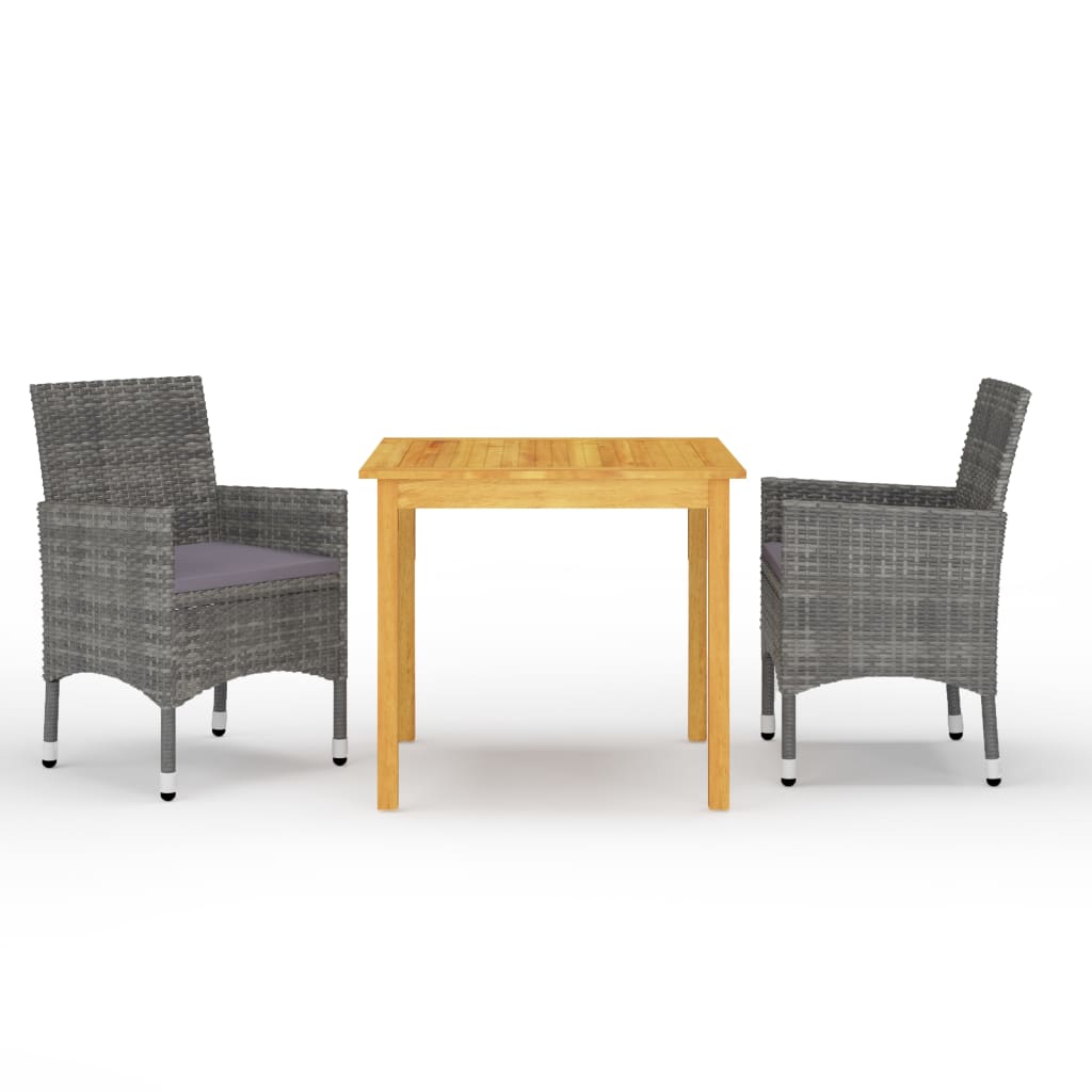 Set mobilier de grădină, 3 piese, gri GartenMobel Dekor