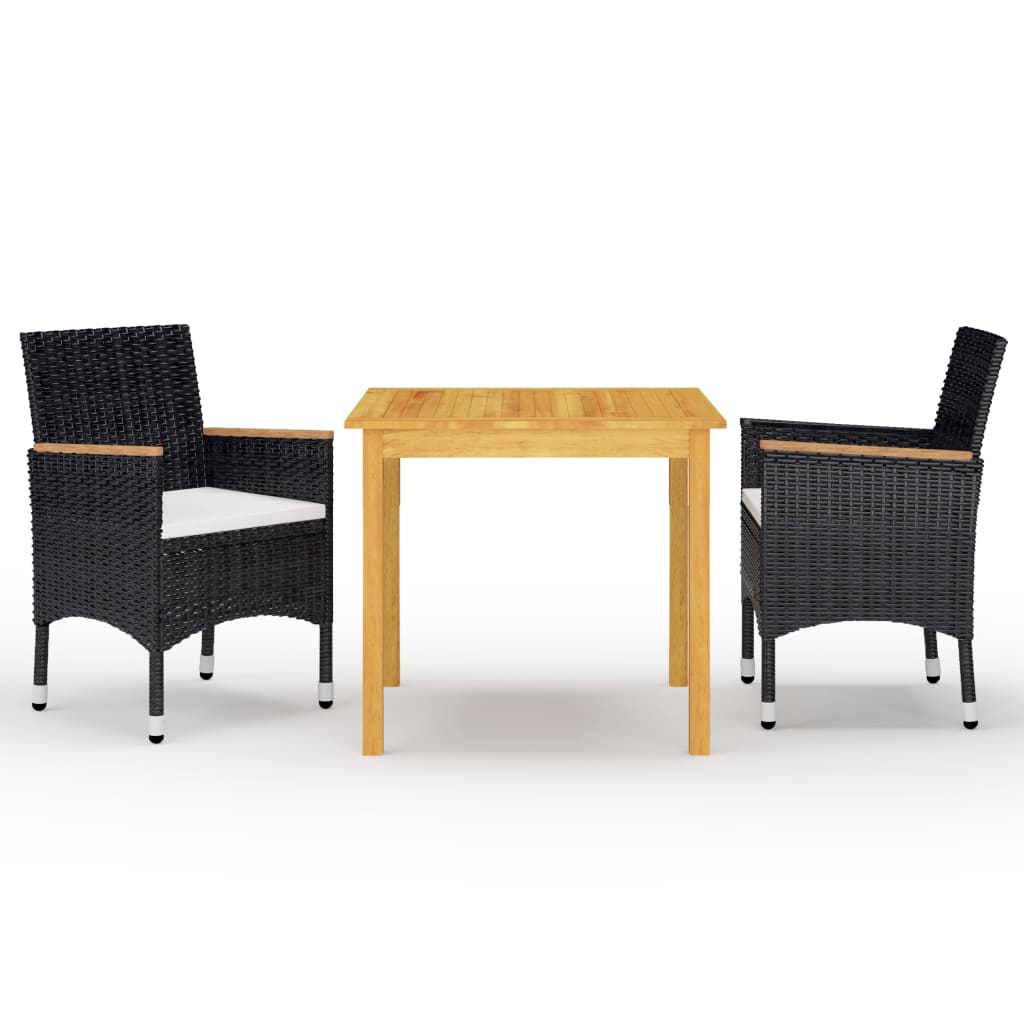 Set mobilier de grădină, 3 piese, negru GartenMobel Dekor