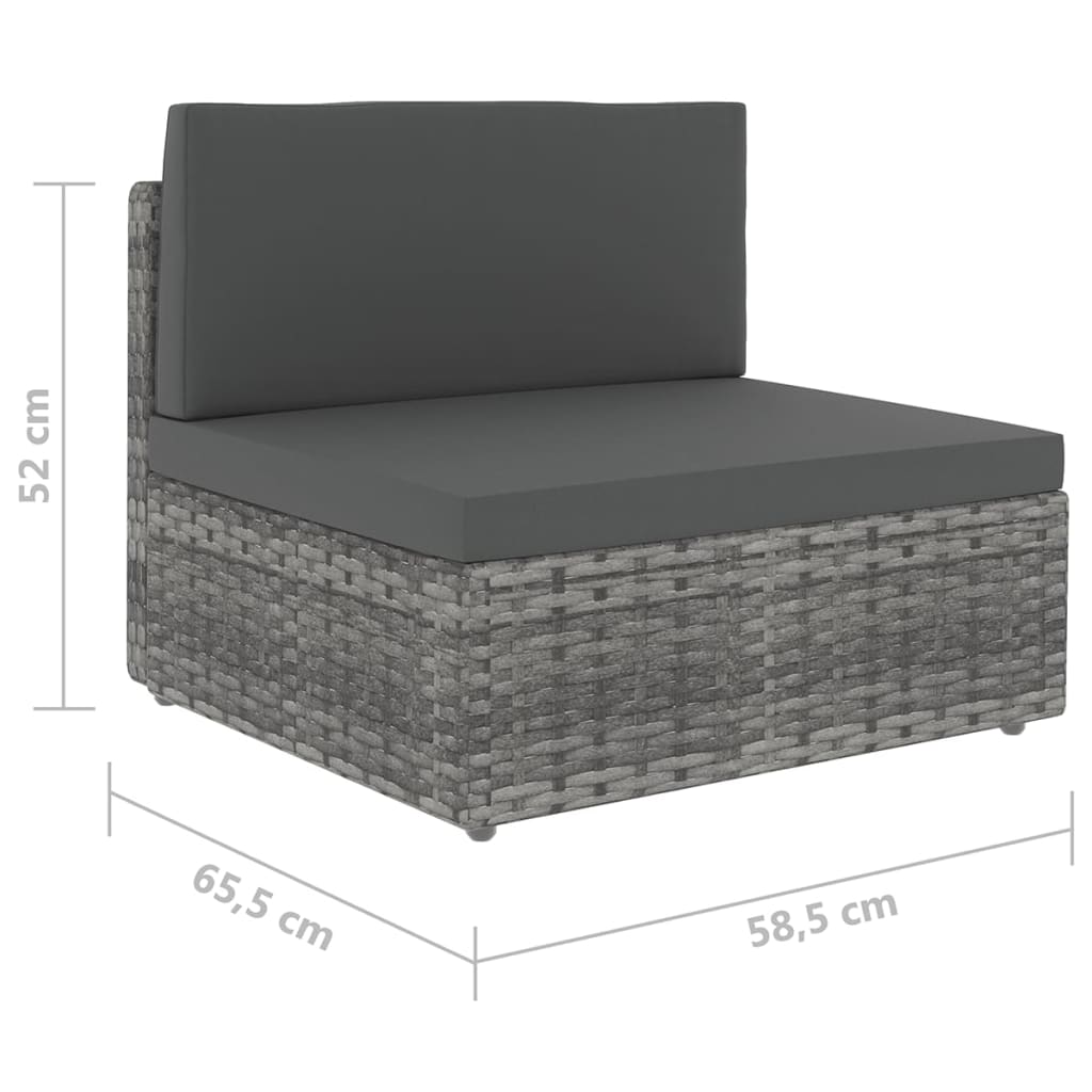 Set mobilier de grădină cu perne, 5 piese, gri, poliratan GartenMobel Dekor