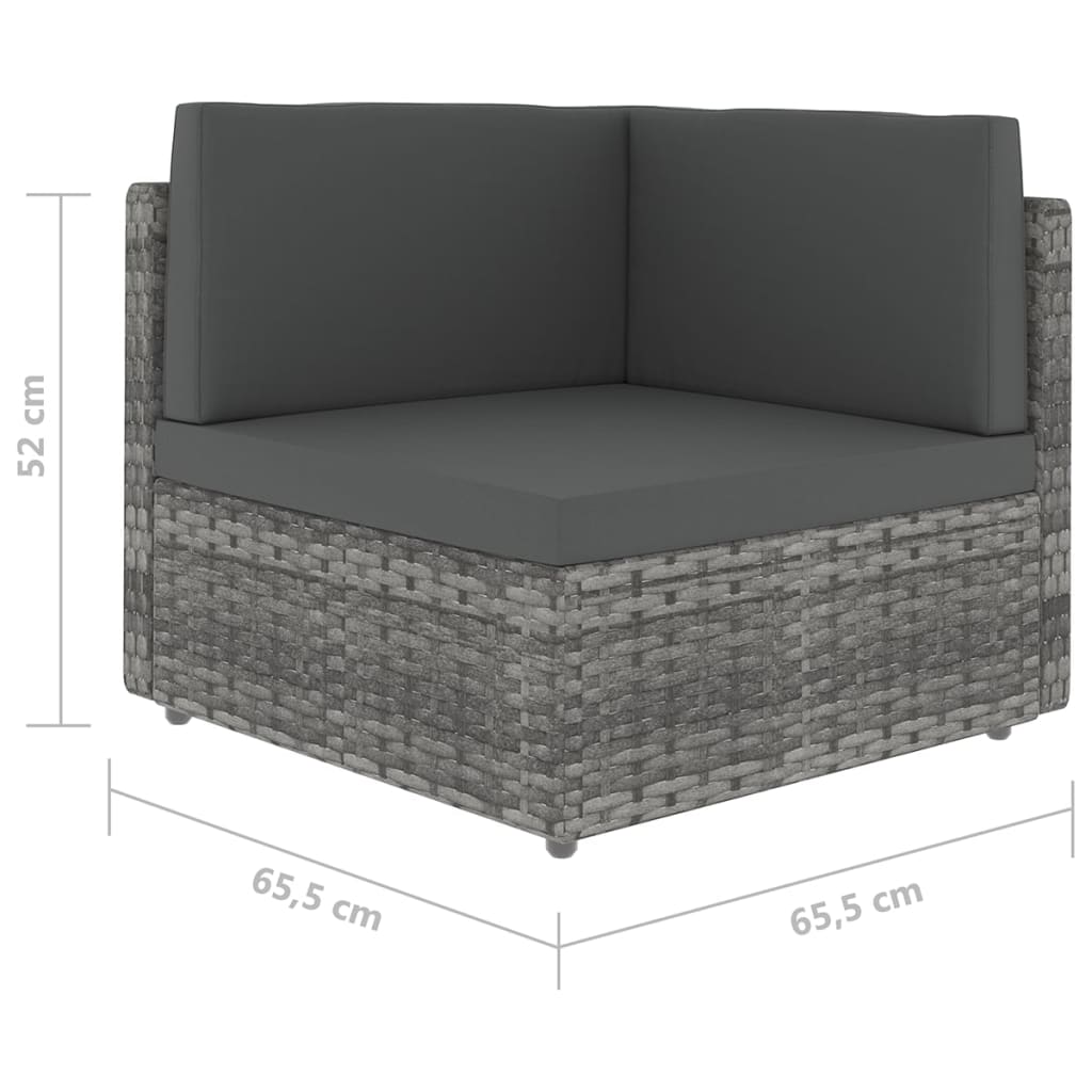 Set mobilier de grădină cu perne, 6 piese, gri, poliratan GartenMobel Dekor