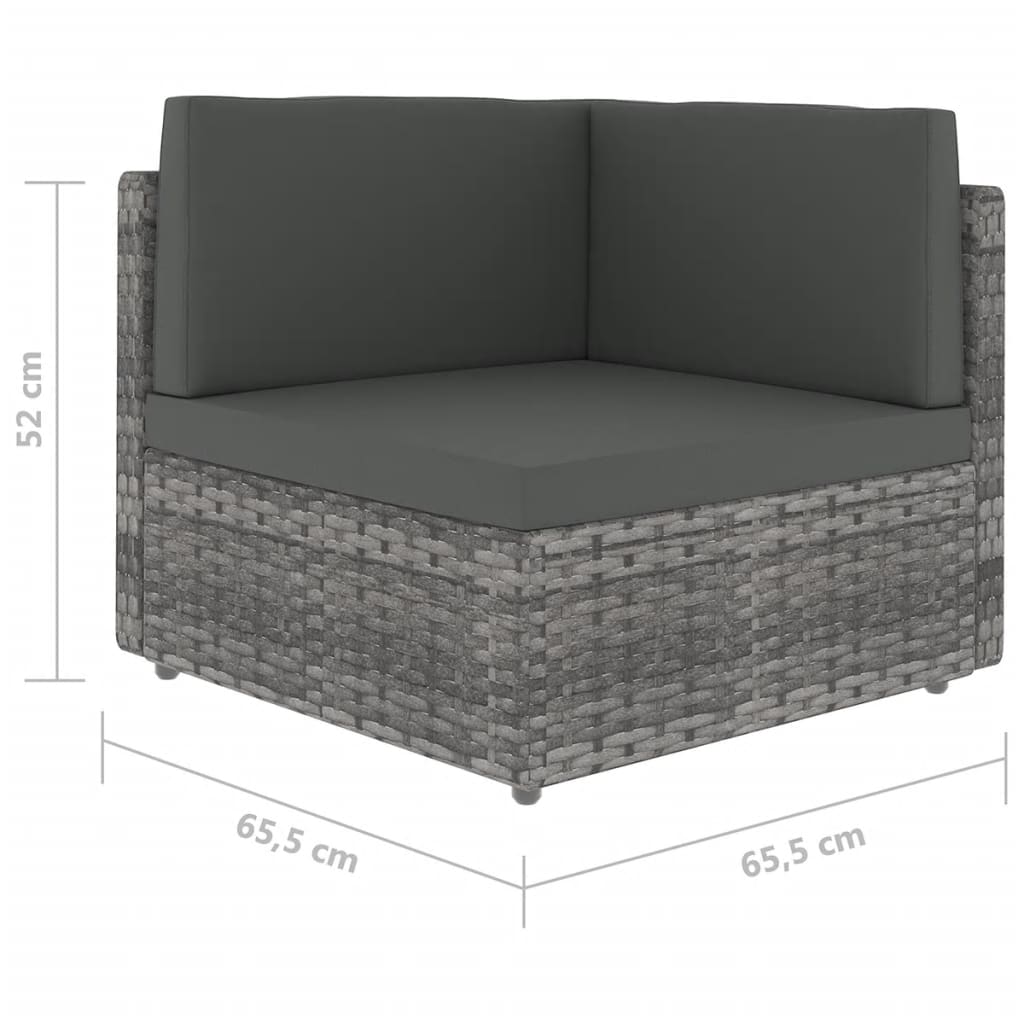 Set mobilier de grădină cu perne, 7 piese, gri, poliratan GartenMobel Dekor