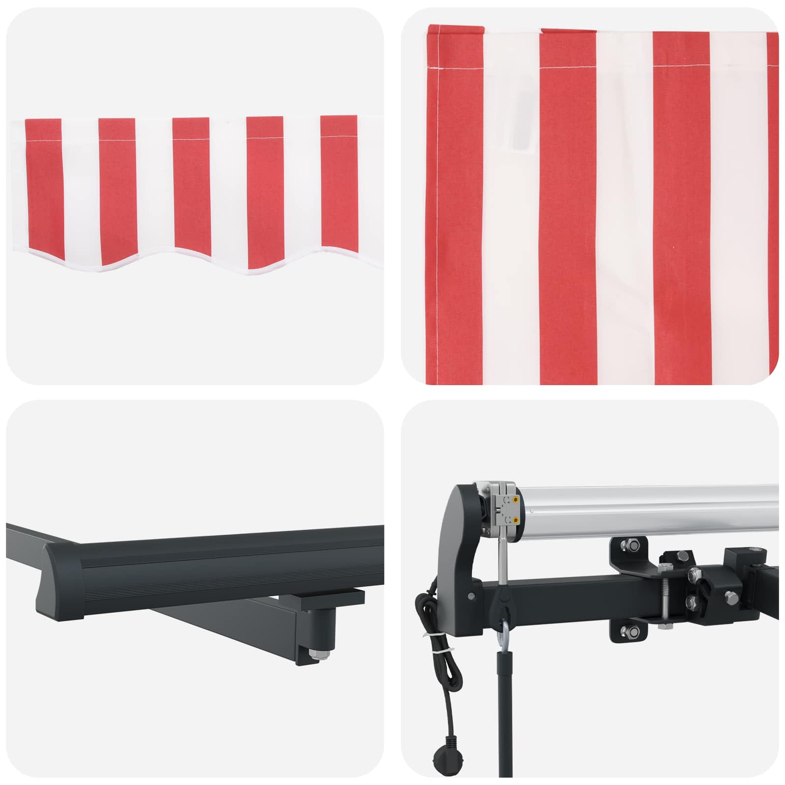 Cortina Retractabilă Roșu și Alb 300 x 250 cm GartenMobel Dekor