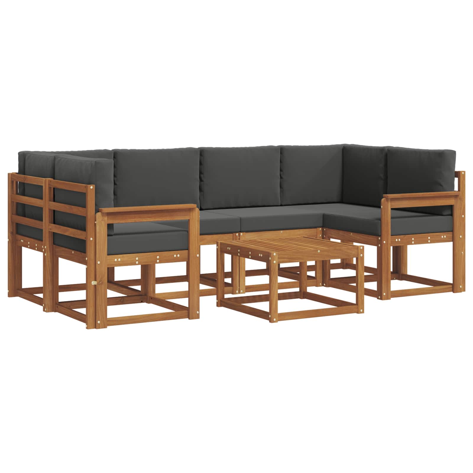 Set de canapele de exterior cu pernă 7 pcs Natural și Antracit GartenMobel Dekor