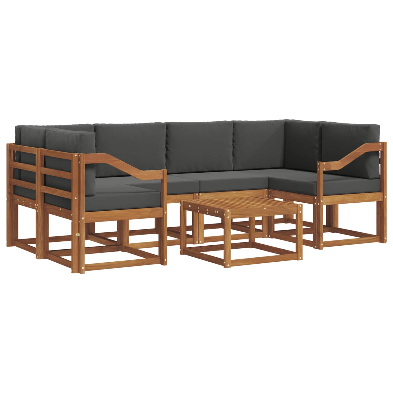 Set de canapele de exterior cu pernă 7 pcs Natural și Antracit GartenMobel Dekor