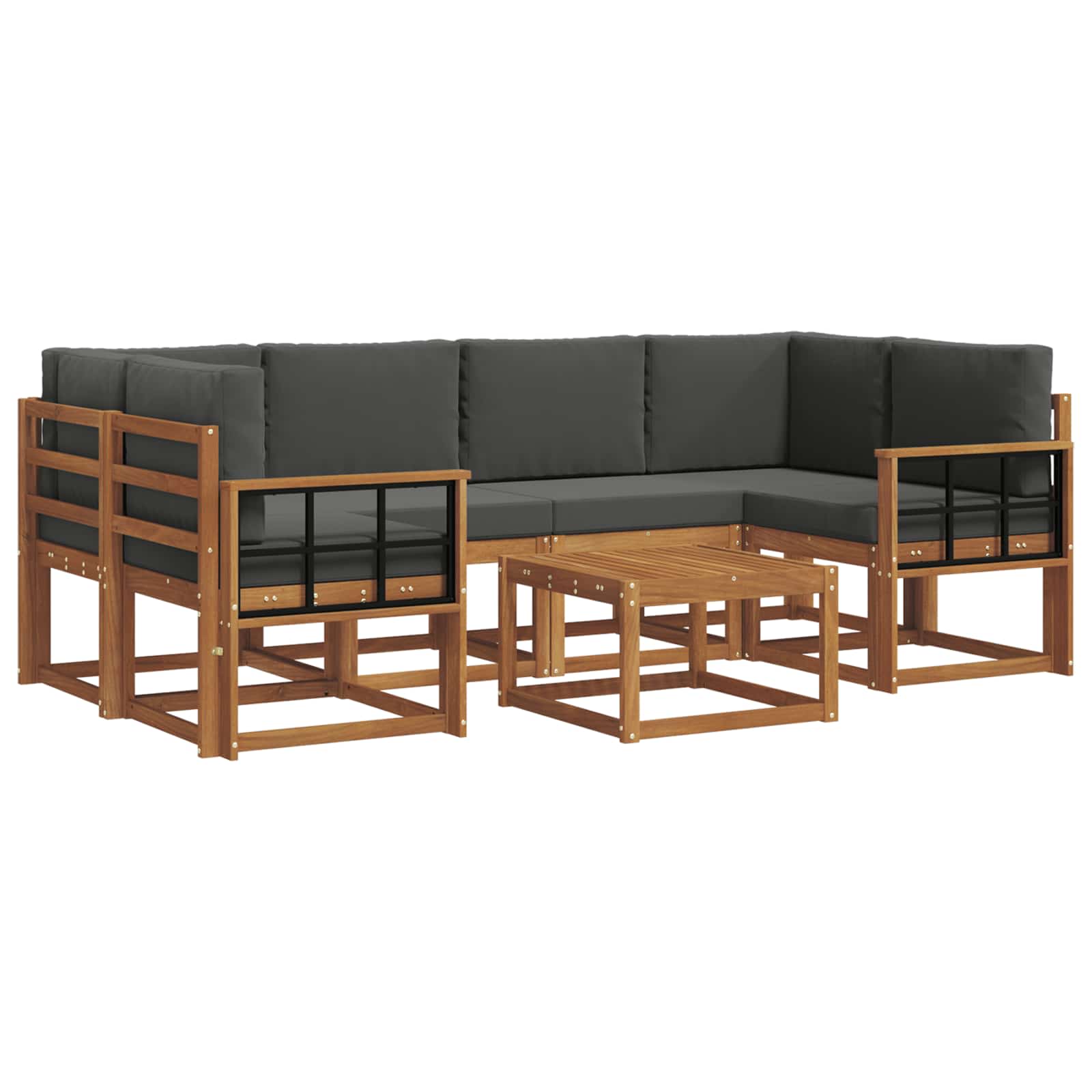 Set de canapele de exterior cu pernă 7 pcs Natural și Antracit GartenMobel Dekor