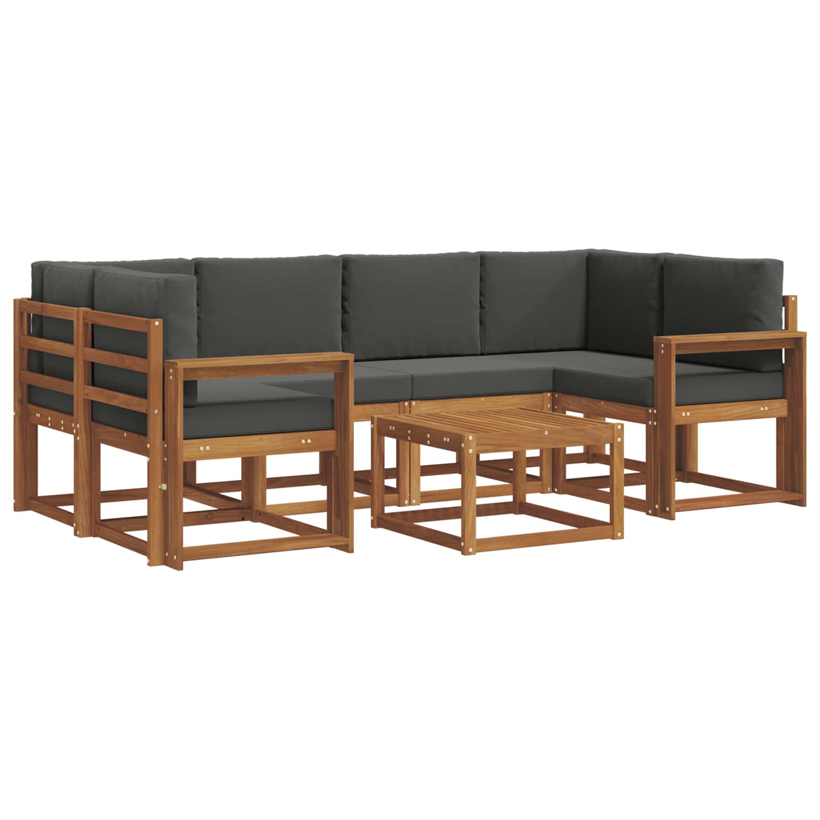 Set de canapele de exterior cu pernă 7 pcs Natural și Antracit GartenMobel Dekor