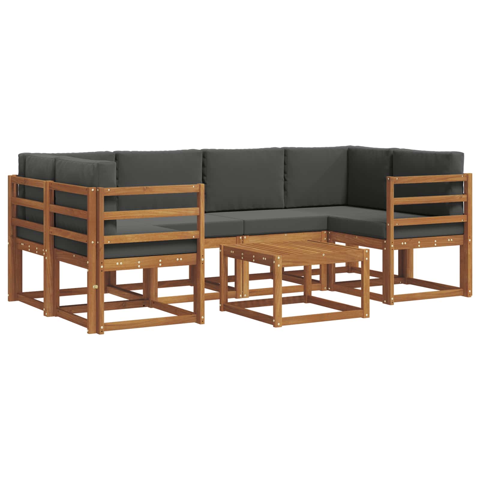 Set de canapele de exterior cu pernă 7 pcs Natural și Antracit GartenMobel Dekor