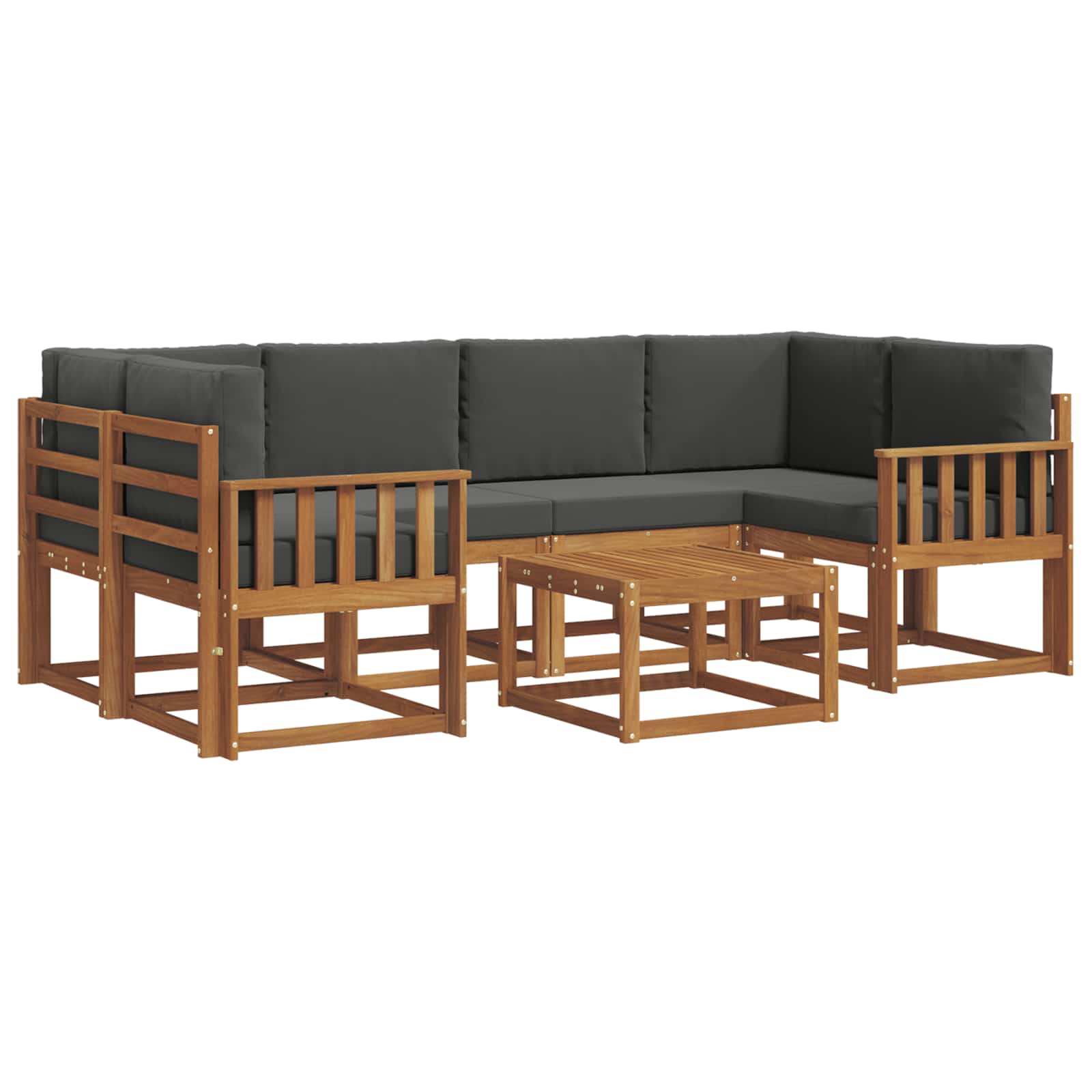 Set de canapele de exterior cu pernă 7 pcs Natural și Antracit GartenMobel Dekor