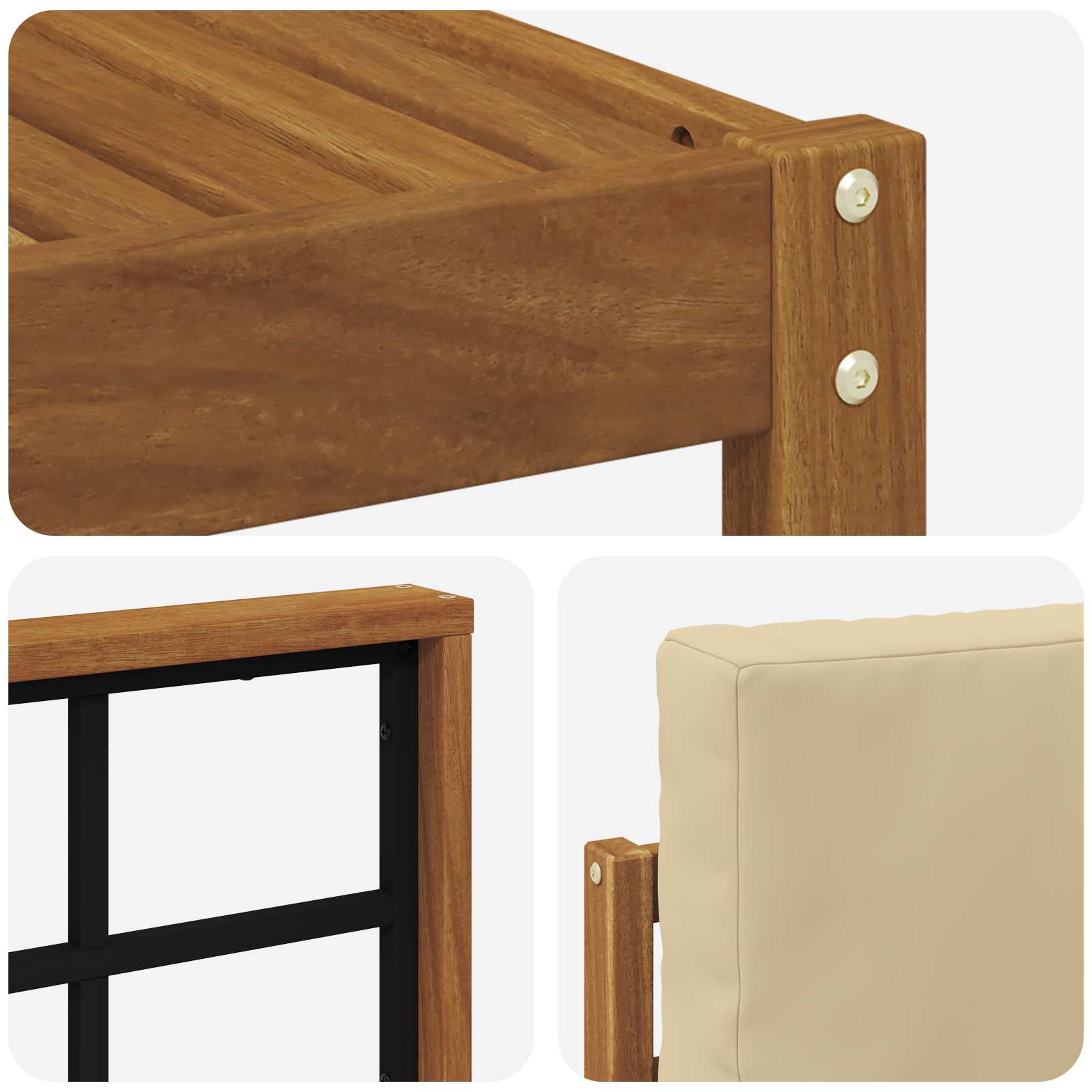 Set de canapele de exterior cu pernă 7 pcs Natural și Bej GartenMobel Dekor