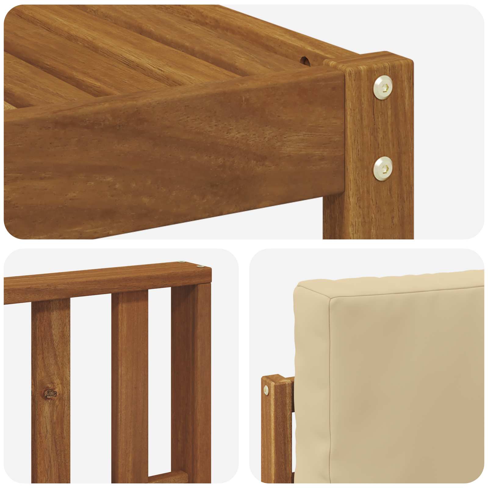 Set de canapele de exterior cu pernă 7 pcs Natural și Bej GartenMobel Dekor