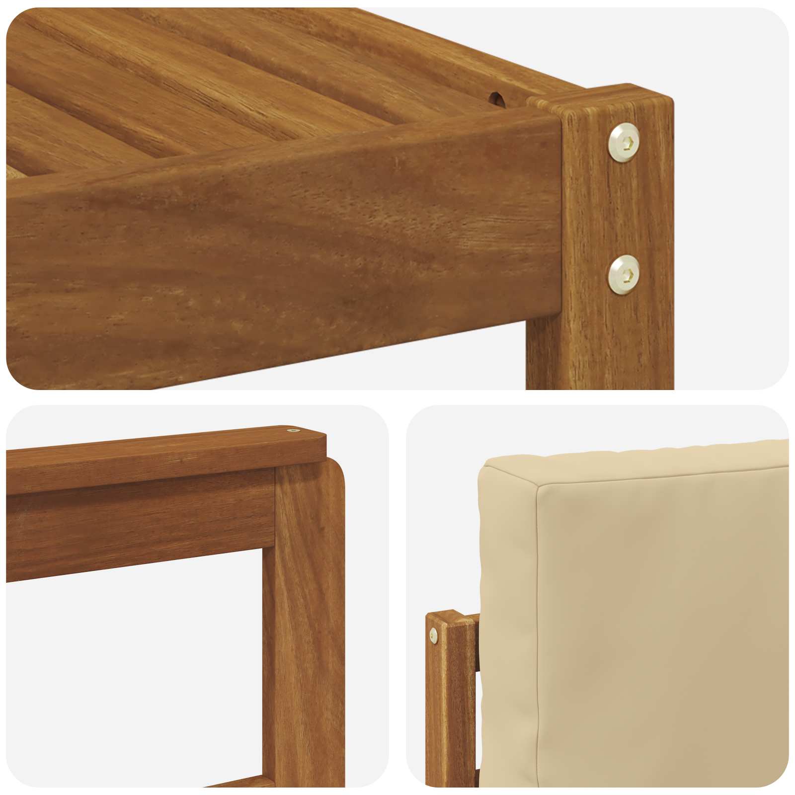 Set de canapele de exterior cu pernă 7 pcs Natural și Bej GartenMobel Dekor