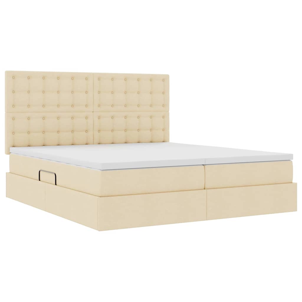 Pat cu lumini cu bandă LED Creme 200 x 200 cm țesătură GartenMobel Dekor