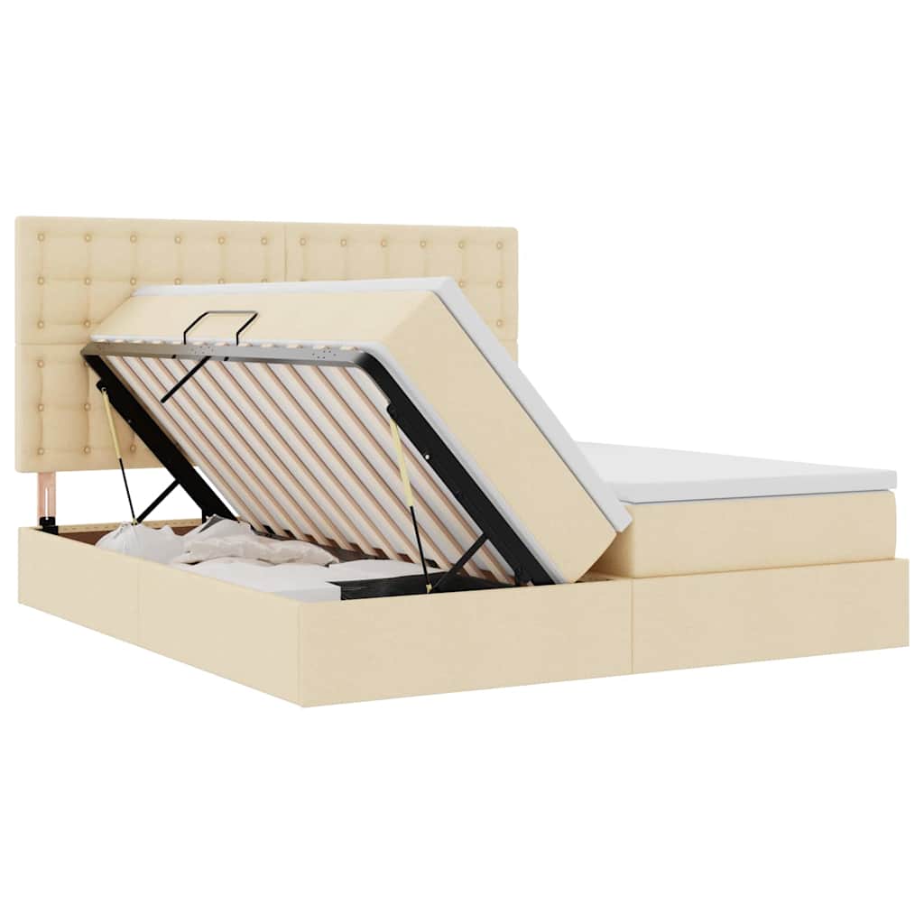 Pat cu lumini cu bandă LED Creme 200 x 200 cm țesătură GartenMobel Dekor