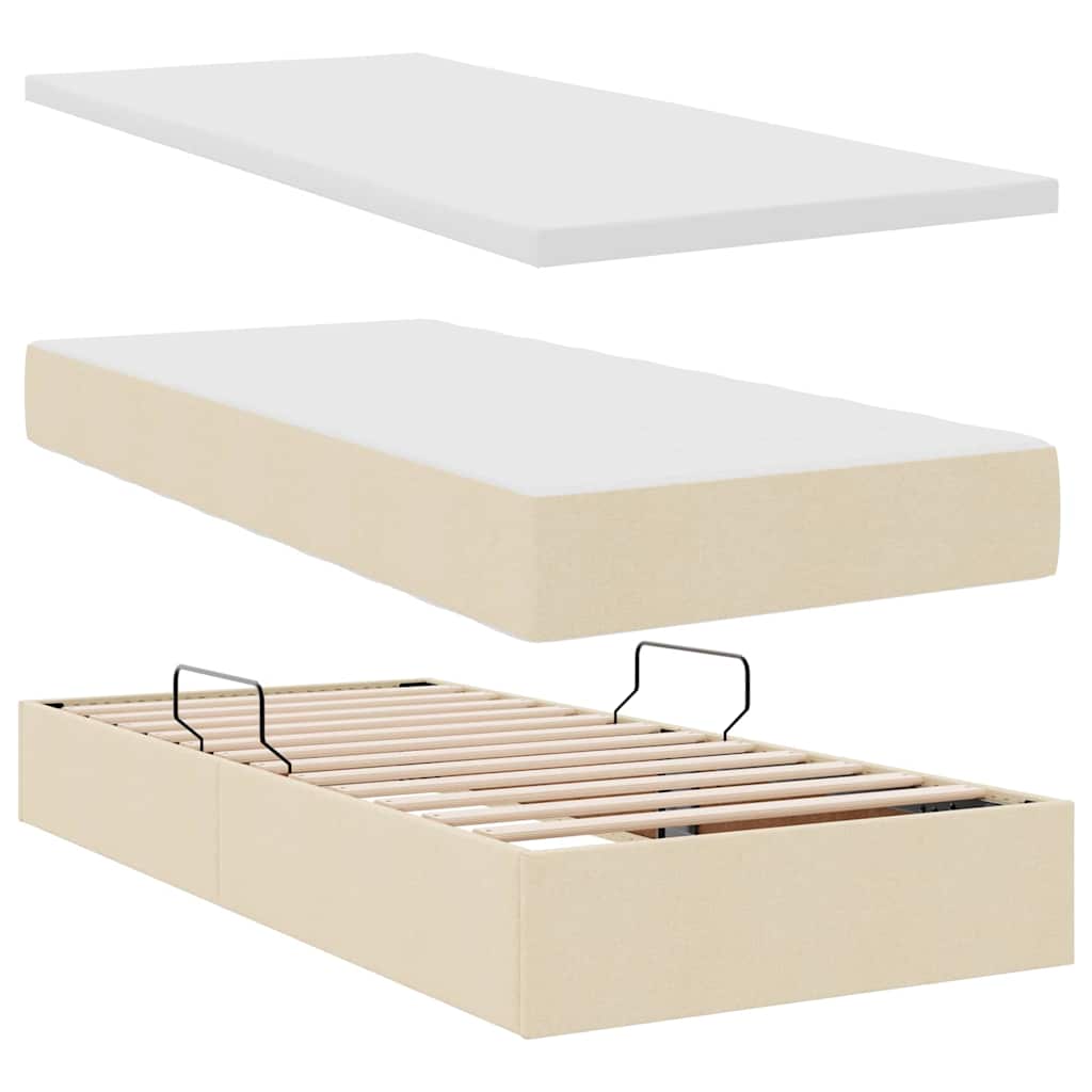 Pat cu lumini cu bandă LED Creme 200 x 200 cm țesătură GartenMobel Dekor