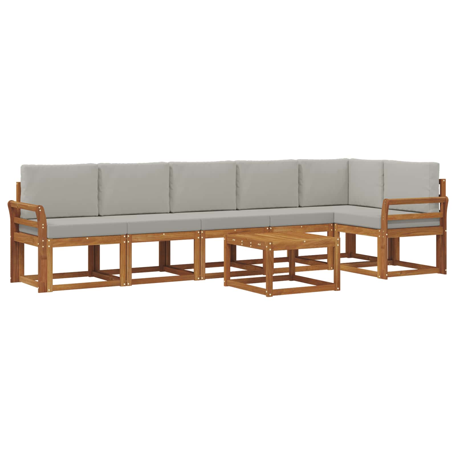 Set de canapele de exterior 7 pcs Gri natural și deschis GartenMobel Dekor