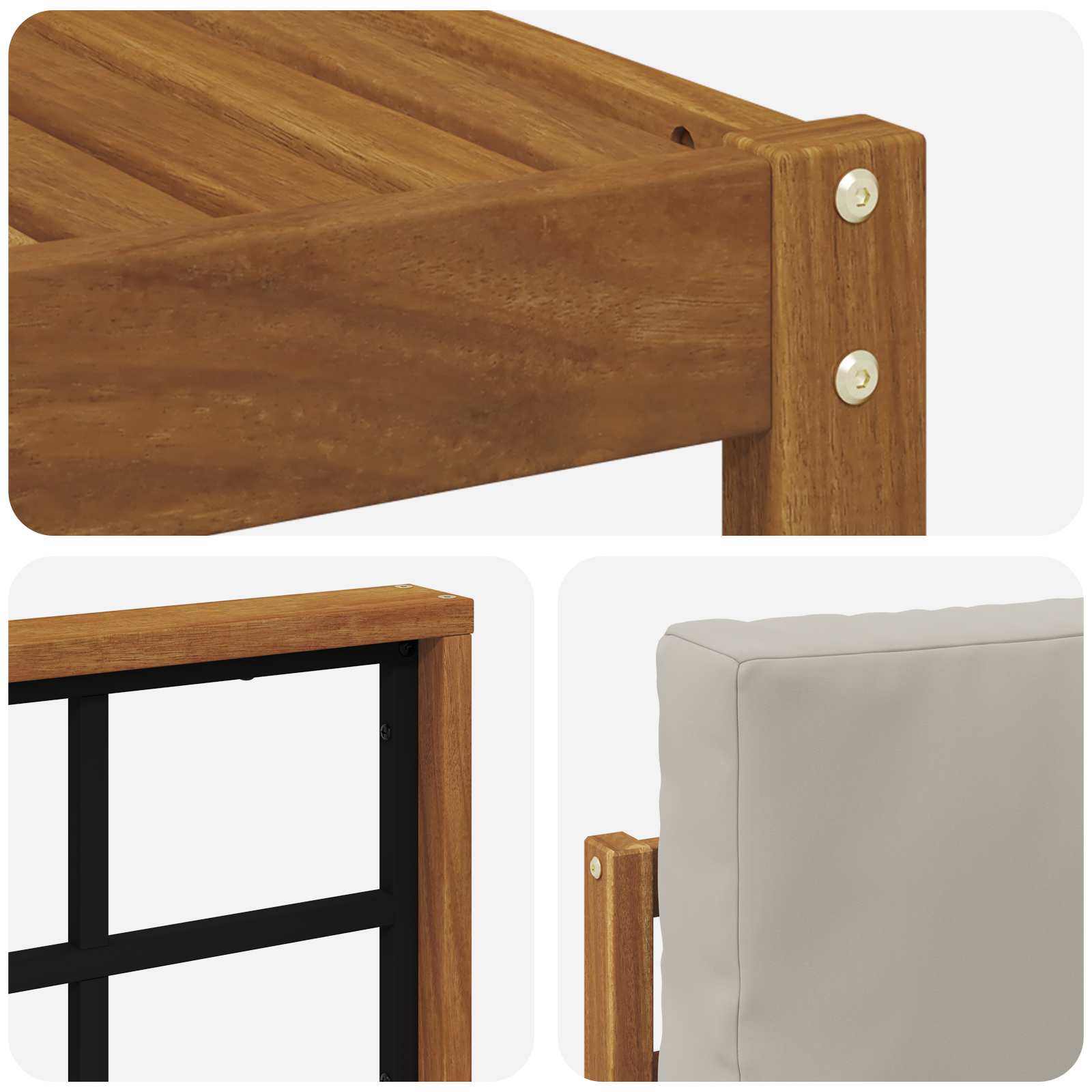 Set de canapele de exterior 7 pcs Gri natural și deschis GartenMobel Dekor