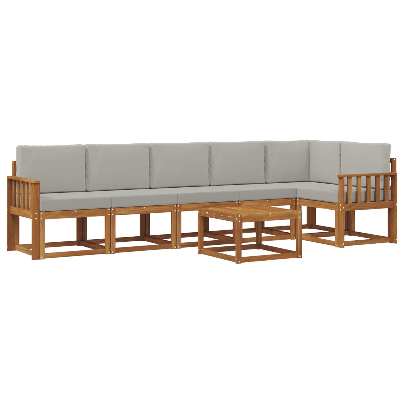 Set de canapele de exterior 7 pcs Gri natural și deschis GartenMobel Dekor