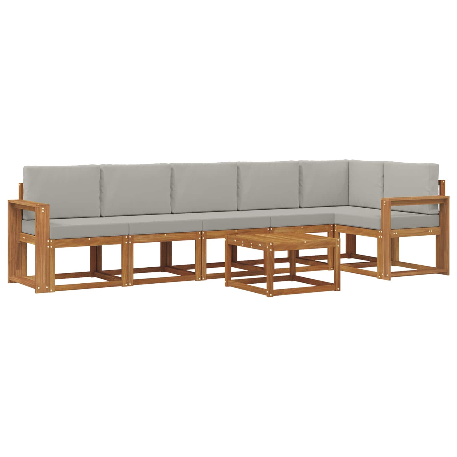 Set de canapele de exterior 7 pcs Gri natural și deschis GartenMobel Dekor