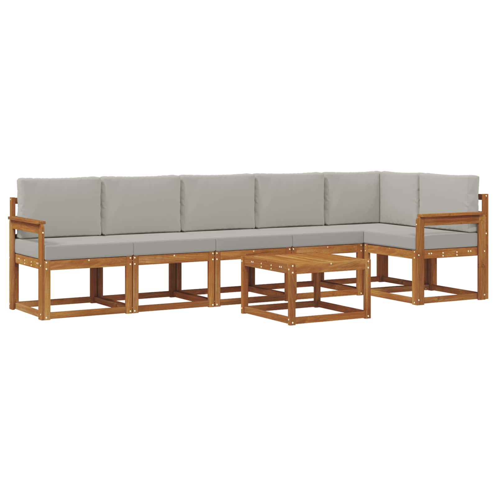 Set de canapele de exterior 7 pcs Gri natural și deschis GartenMobel Dekor