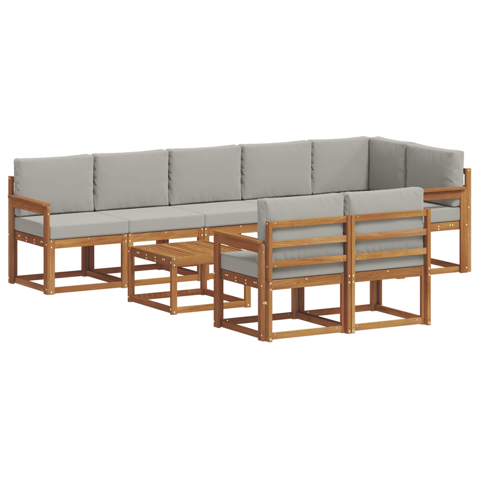 Set de canapele de exterior 9 pcs Gri natural și deschis GartenMobel Dekor