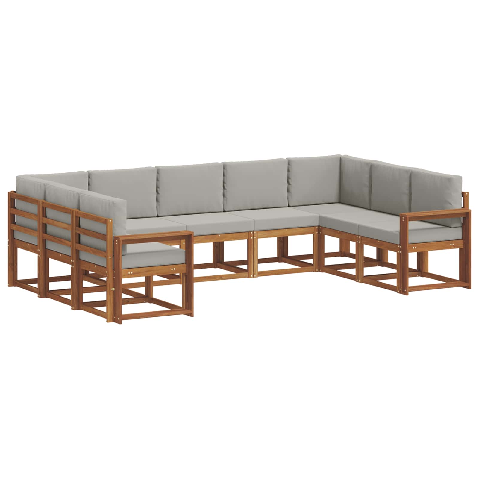 Set de canapele de exterior 9 pcs Gri natural și deschis GartenMobel Dekor