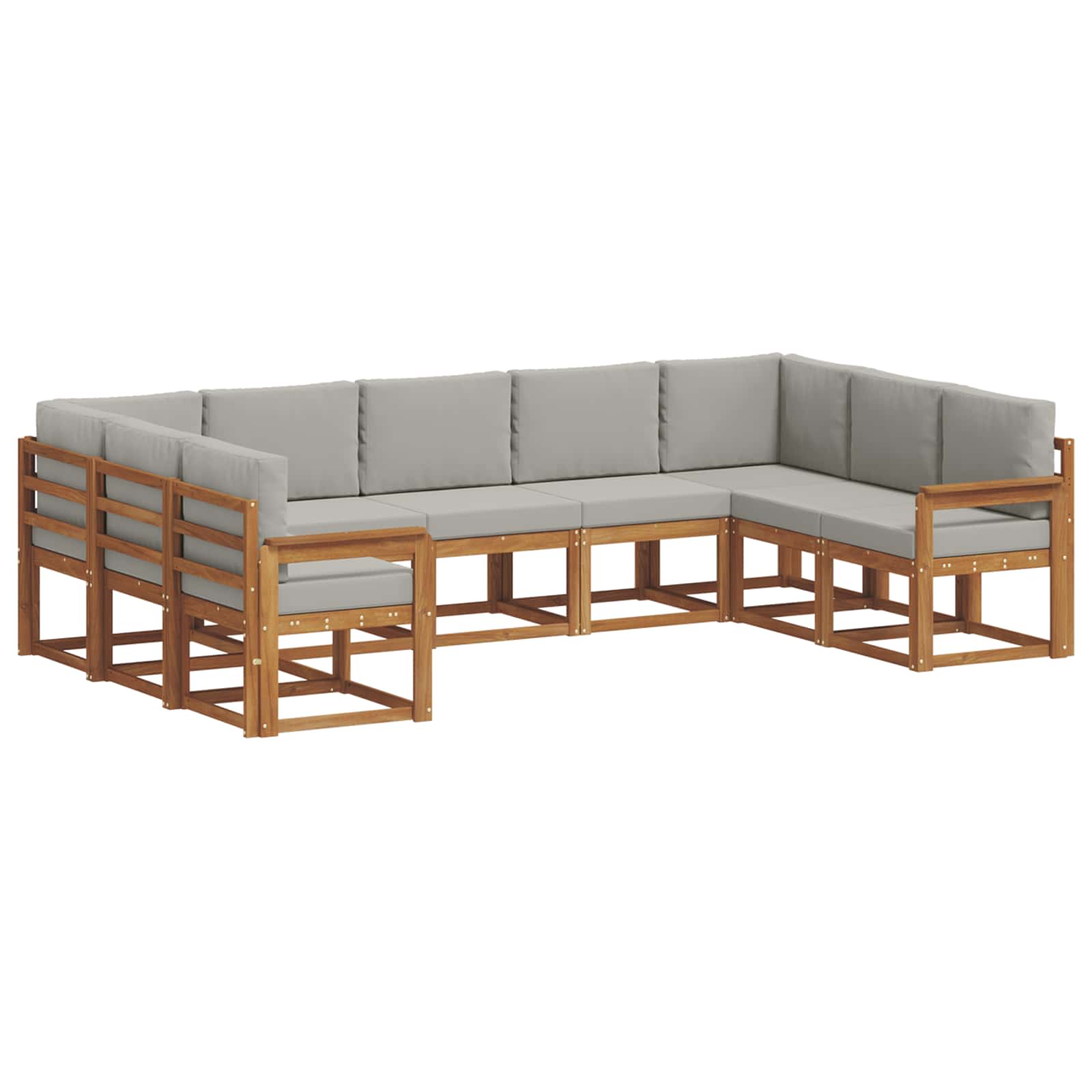 Set de canapele de exterior 9 pcs Gri natural și deschis GartenMobel Dekor