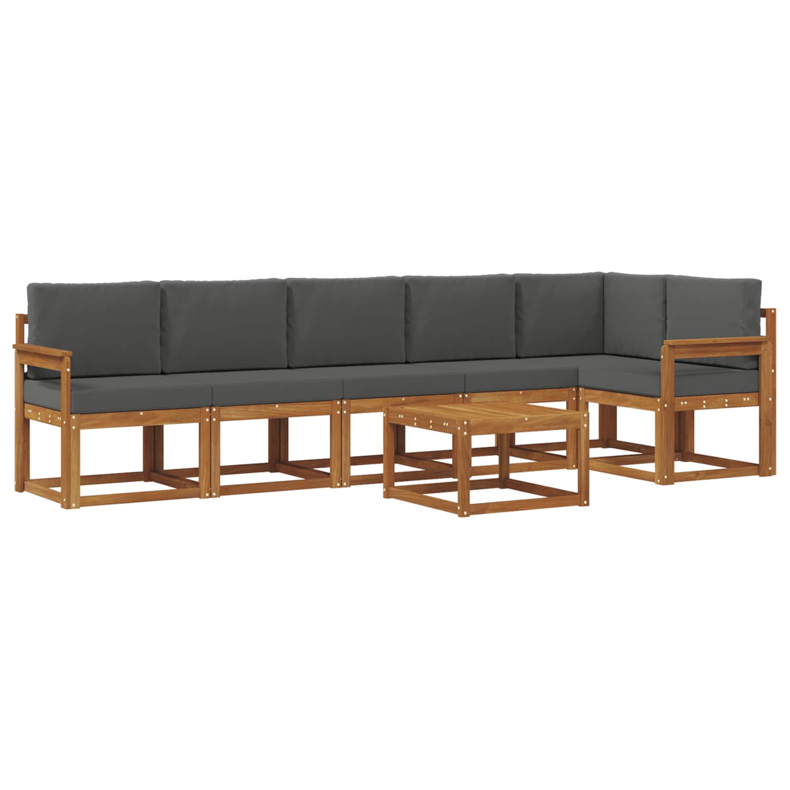 Set de canapele de exterior cu pernă 7 pcs Natural și Antracit GartenMobel Dekor