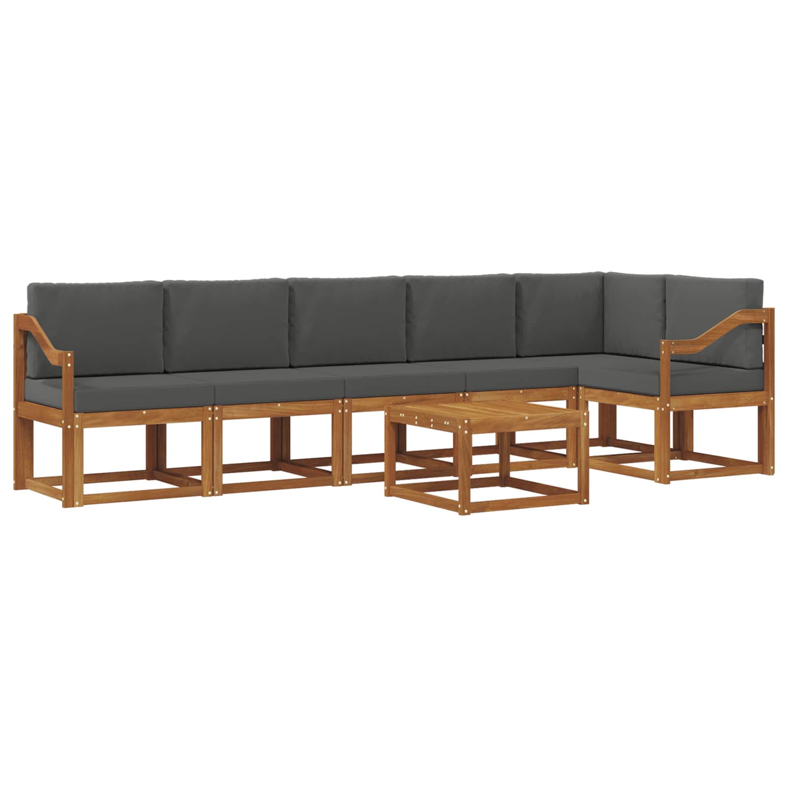 Set de canapele de exterior cu pernă 7 pcs Natural și Antracit GartenMobel Dekor