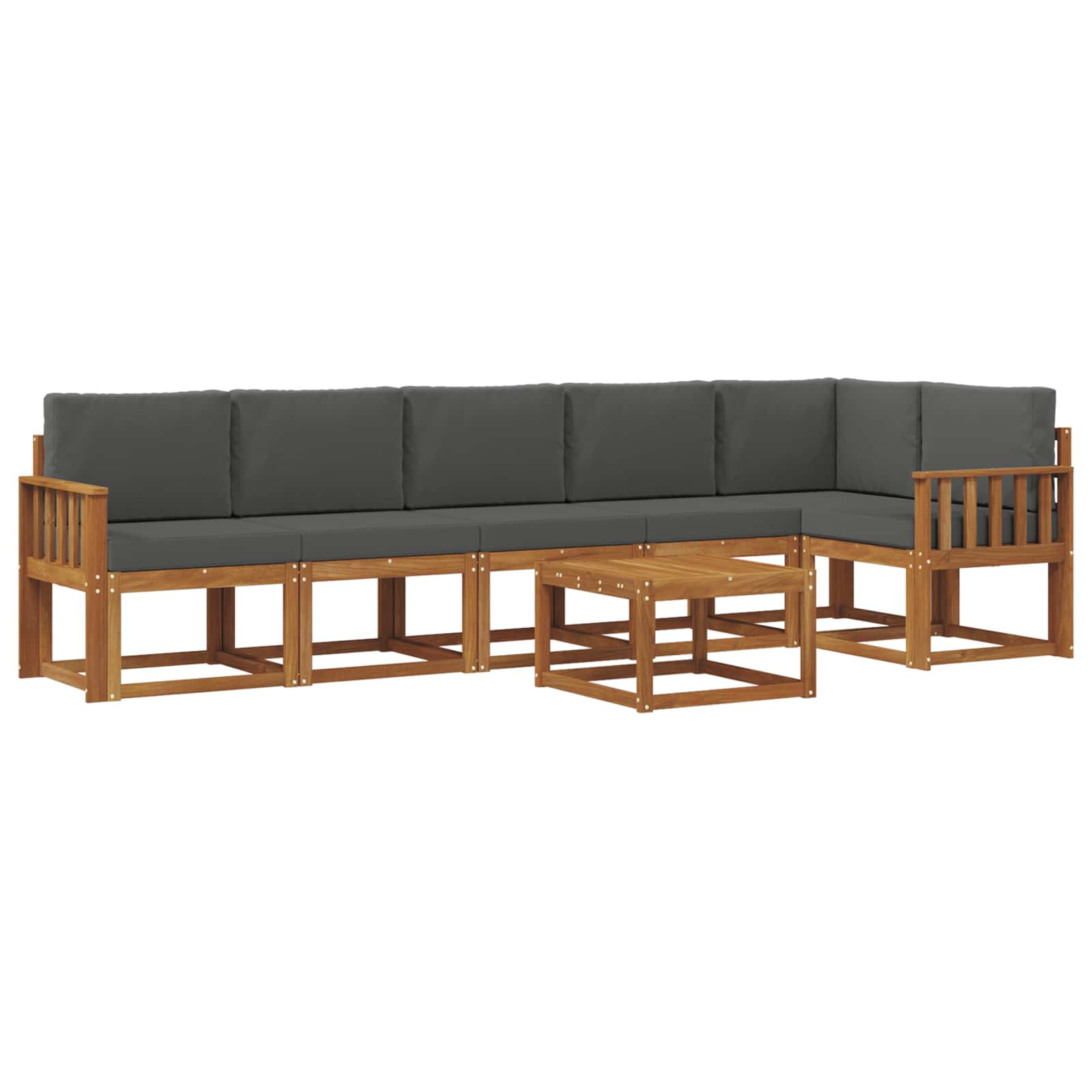 Set de canapele de exterior cu pernă 7 pcs Natural și Antracit GartenMobel Dekor