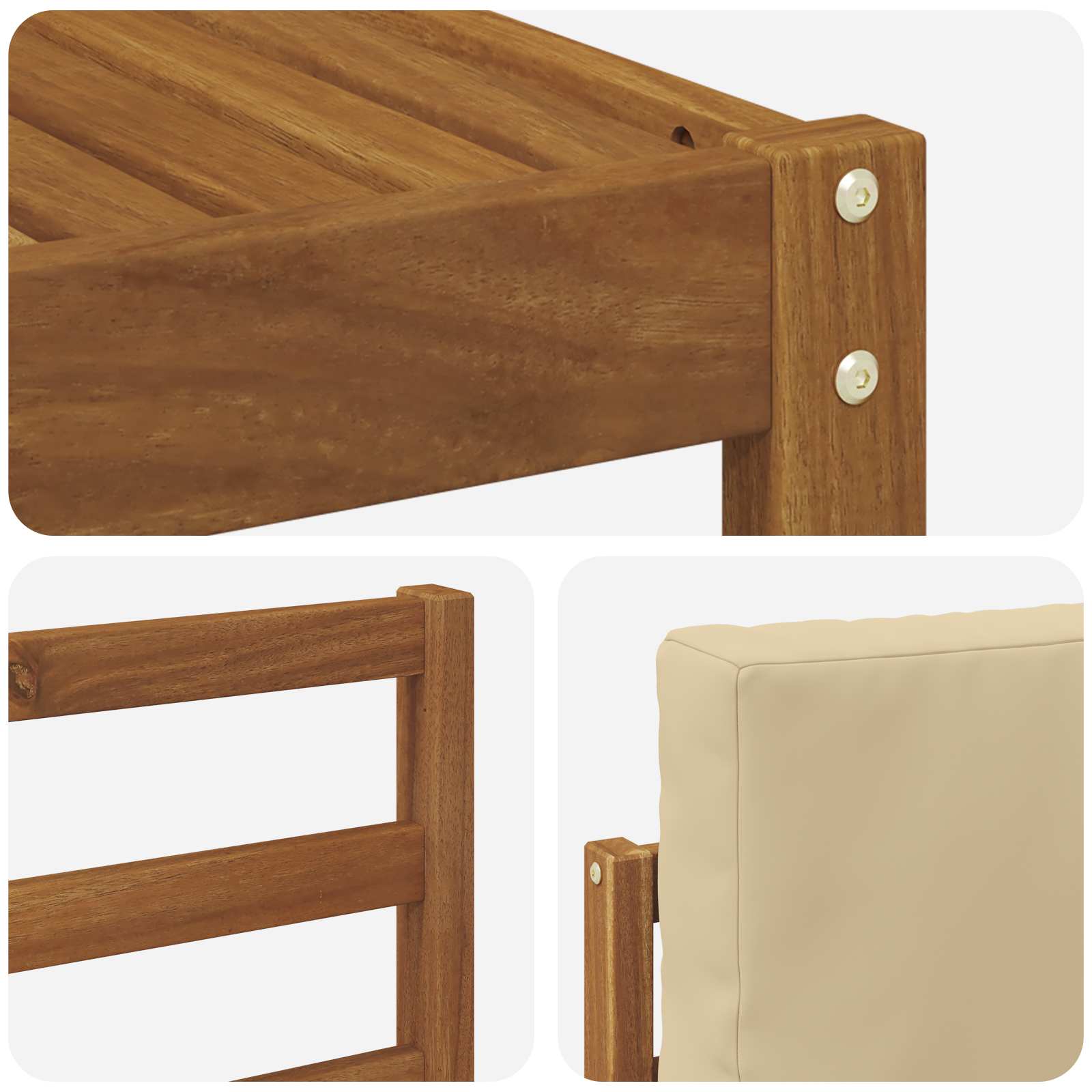 Set de canapele de exterior cu pernă 7 pcs Natural și Bej GartenMobel Dekor