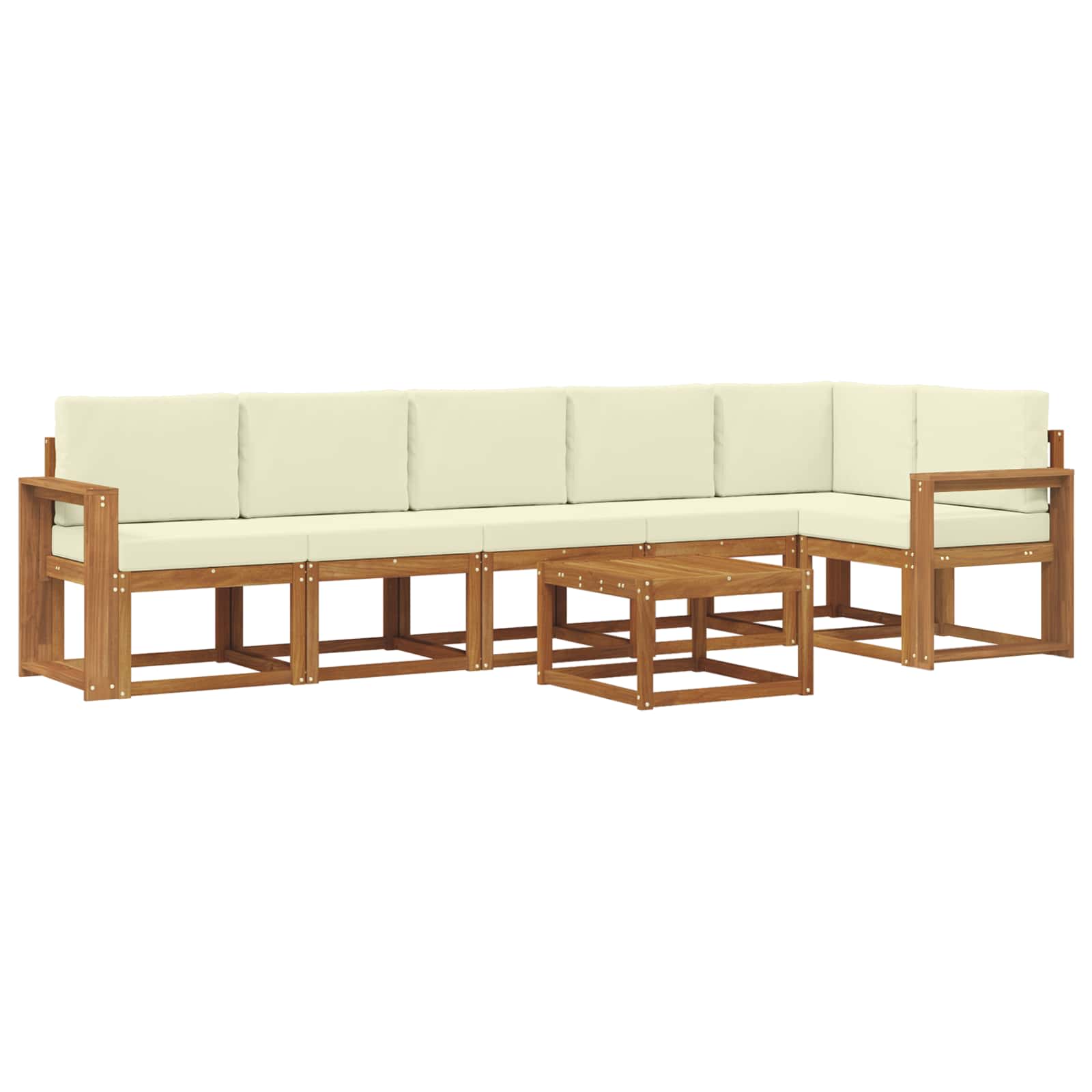 Set de canapele de exterior cu pernă 7 pcs Natural și Crem GartenMobel Dekor