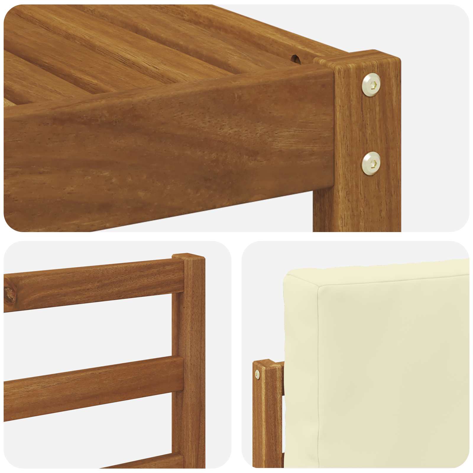 Set de canapele de exterior cu pernă 7 pcs Natural și Crem GartenMobel Dekor