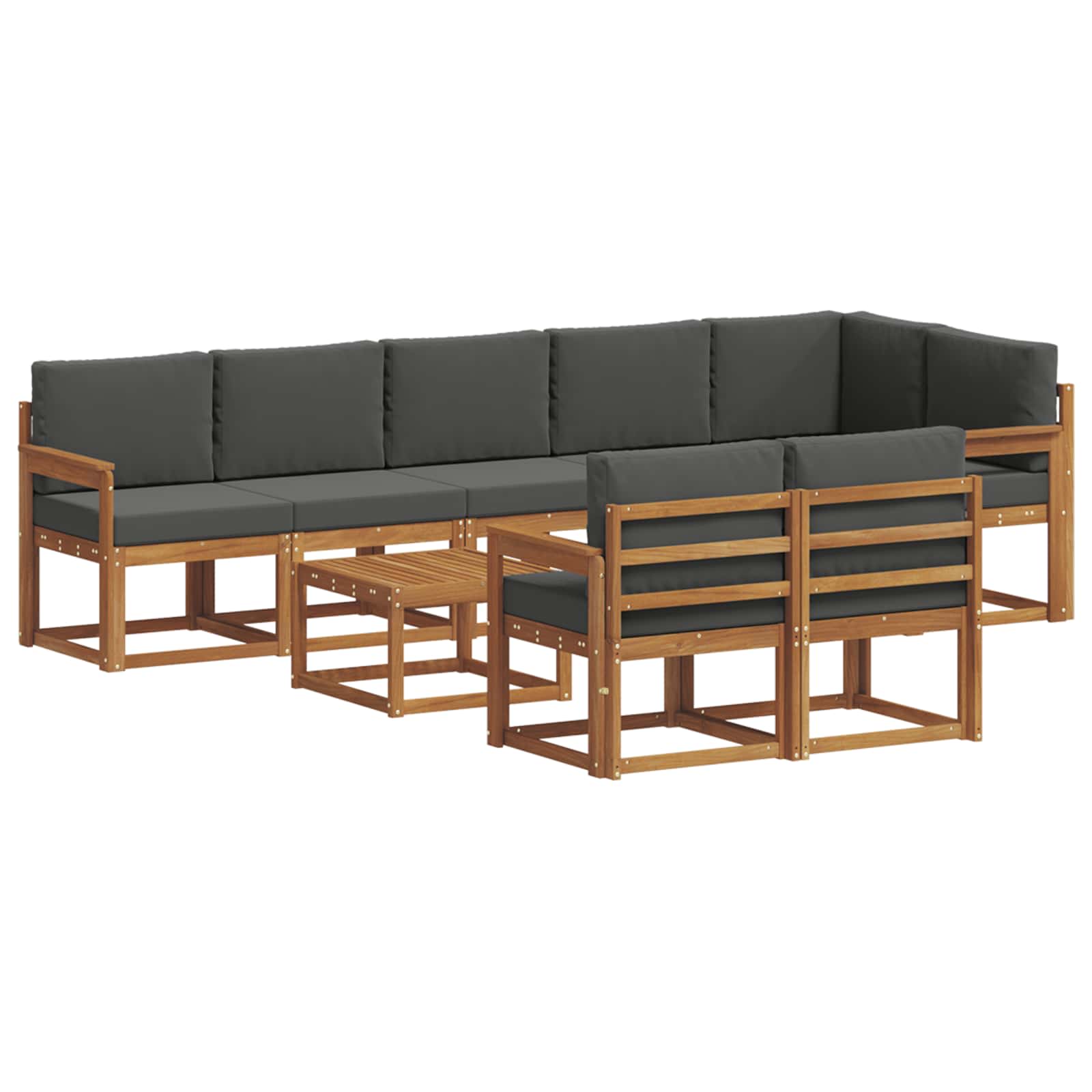 Set de canapele de exterior cu pernă 9 pcs Natural și Antracit GartenMobel Dekor