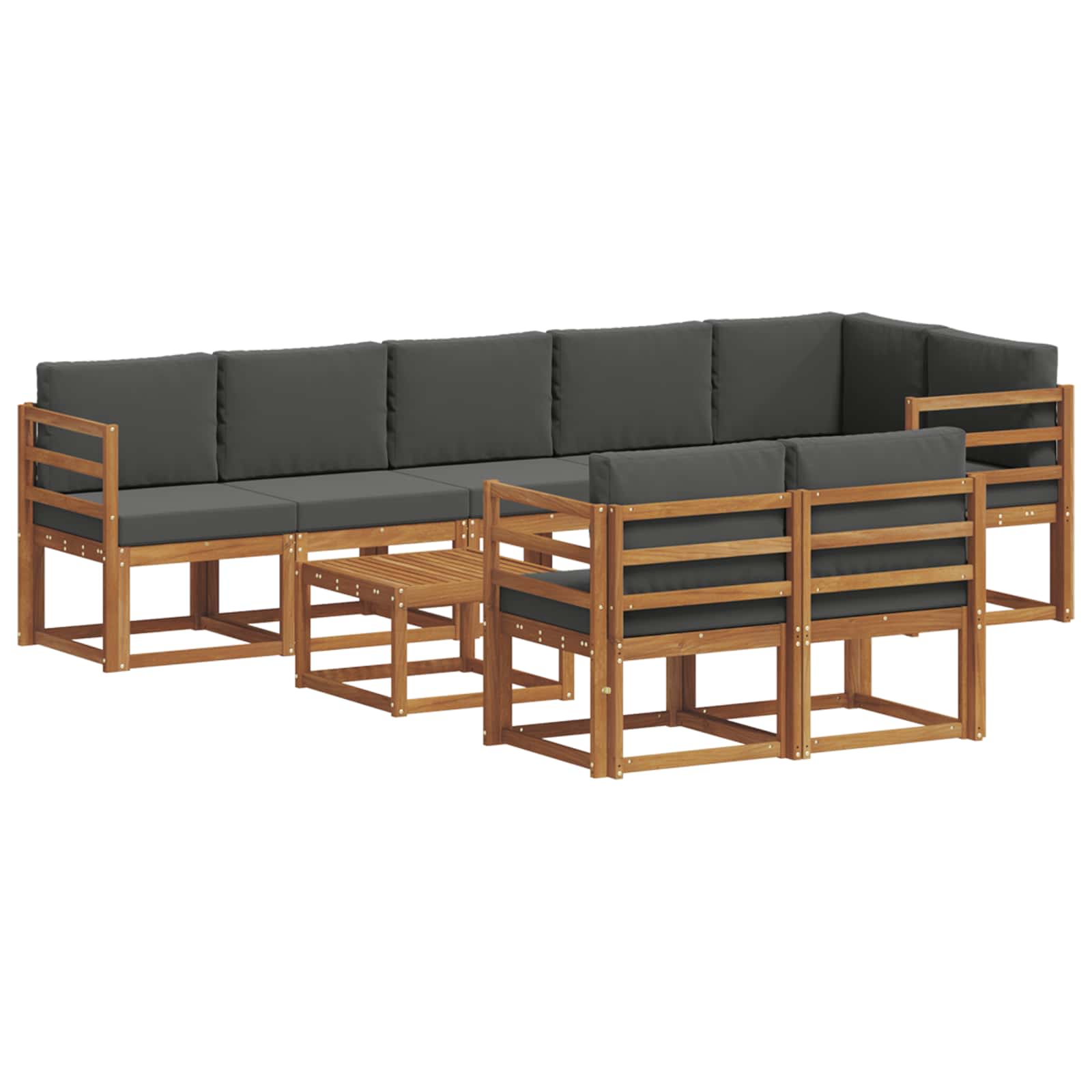 Set de canapele de exterior cu pernă 9 pcs Natural și Antracit GartenMobel Dekor