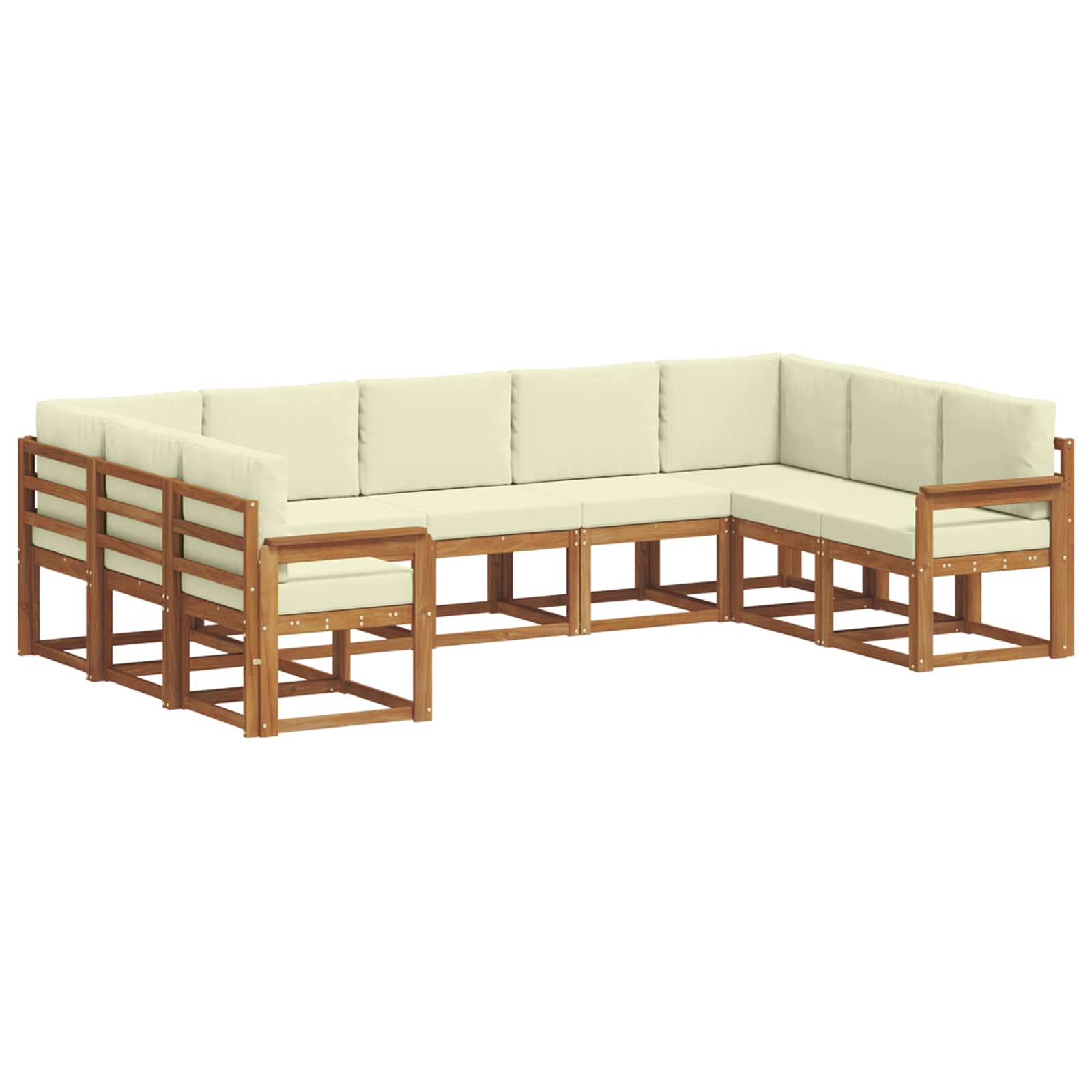 Set de canapele de exterior cu pernă 9 pcs Natural și Crem GartenMobel Dekor